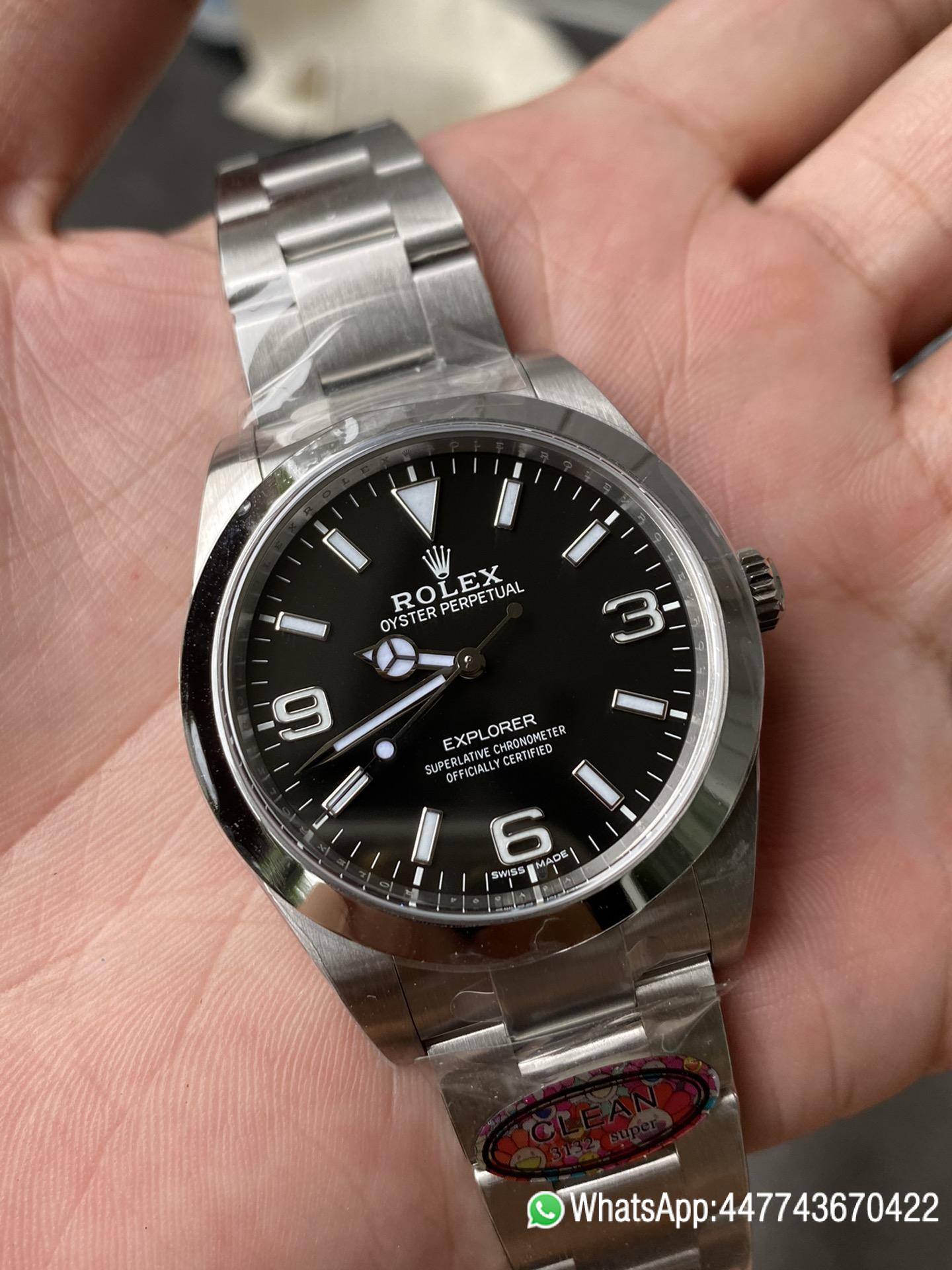 Super Clone Watch Rolex Explorer 214270 39mm Black Dial 904L OysterSteel Case Oyster Bracelet VR3132 Movement 05 Super Clone Watch Rolex Explorer 214270 39mm Black Dial 904L OysterSteel Case Oyster Bracelet VR3132 Movement 05