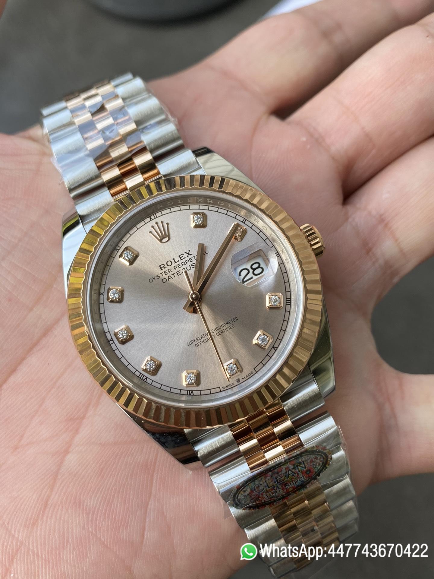 Super Clone Watches DateJust 41mm 126331 0008 Rose Gold Sundust Diamond Set Dial Jubilee Bracelet 3235 Movement 05 Super Clone Watches DateJust 41mm 126331 0008 Rose Gold Sundust Diamond Set Dial Jubilee Bracelet 3235 Movement 05