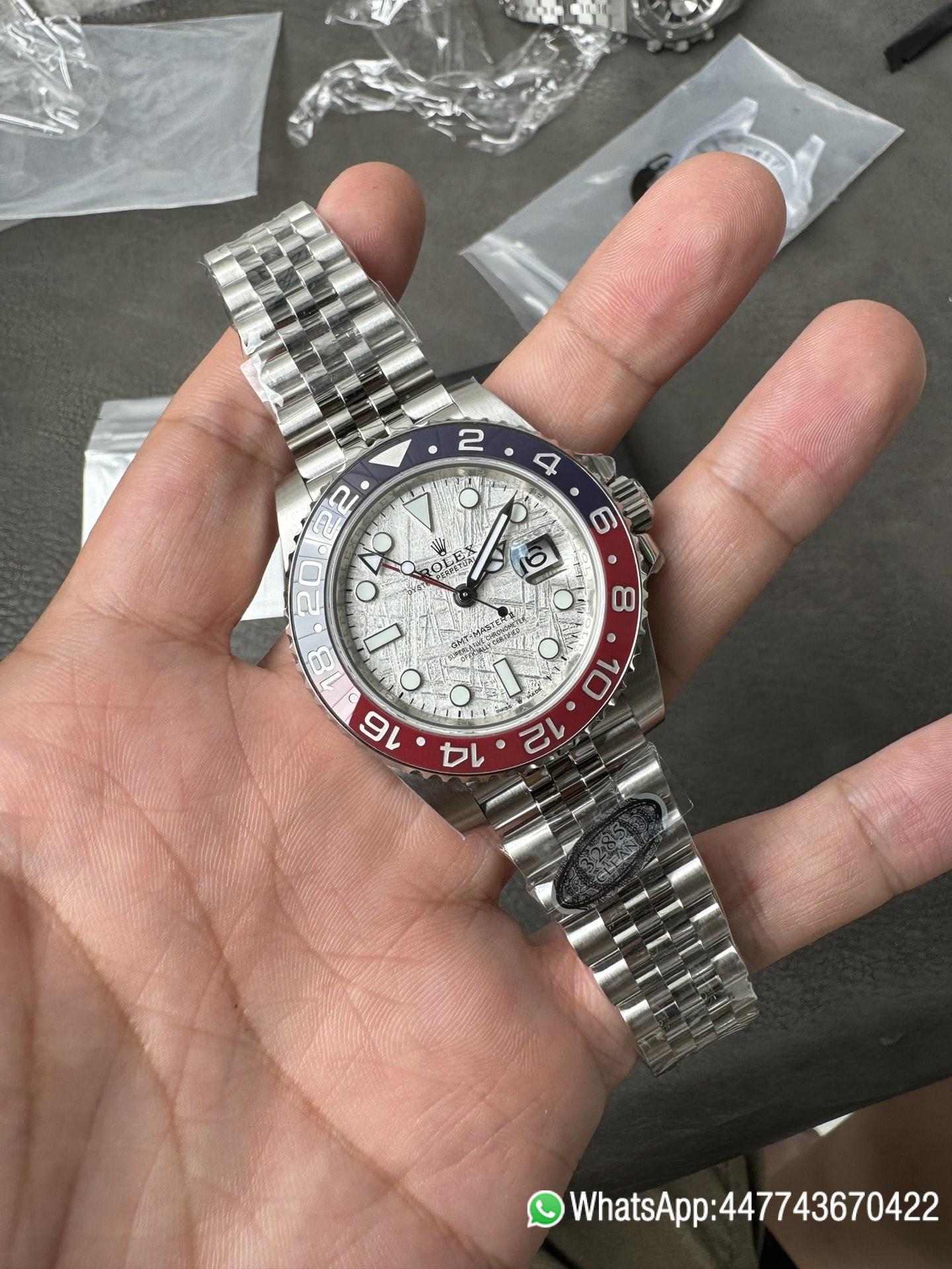 Super Clone Watches GMT Master II 126719 BLRO Blue Red Ceramic Bezel Meteorite Dial Deep Sapphire Crystal DD3285 01 Super Clone Watches GMT Master II 126719 BLRO Blue Red Ceramic Bezel Meteorite Dial Deep Sapphire Crystal DD3285 01