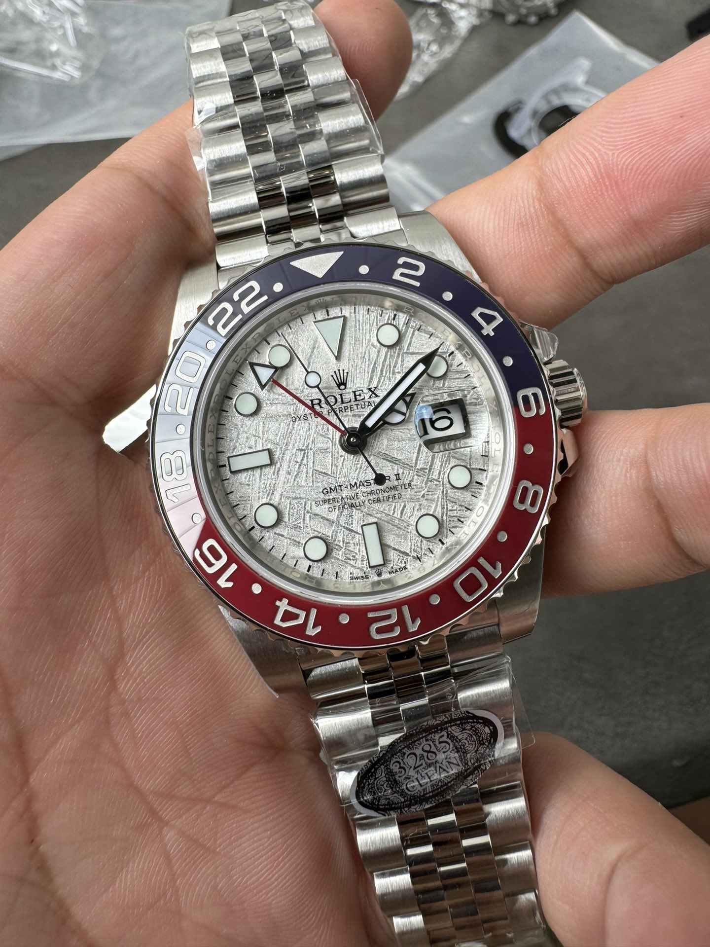 Victory Factory Watches GMT Master II 126719 BLRO Blue Red Ceramic Bezel Meteorite Dial Deep Sapphire Crystal DD3285 02 Clean Factory Watches GMT Master II 126719 BLRO Blue Red Ceramic Bezel Meteorite Dial Deep Sapphire Crystal DD3285 02