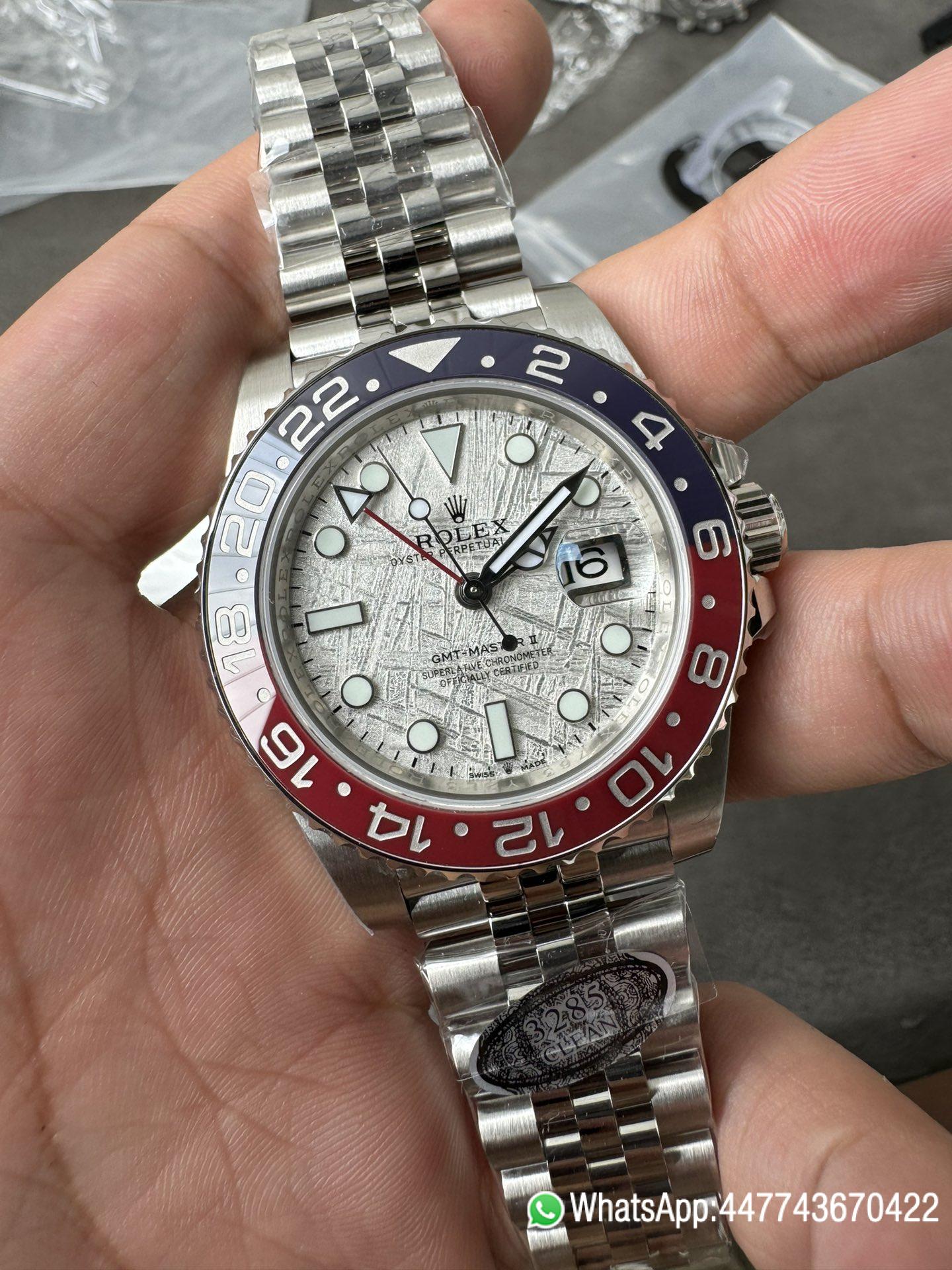 Super Clone Watches GMT Master II 126719 BLRO Blue Red Ceramic Bezel Meteorite Dial Deep Sapphire Crystal DD3285 02 Super Clone Watches GMT Master II 126719 BLRO Blue Red Ceramic Bezel Meteorite Dial Deep Sapphire Crystal DD3285 02