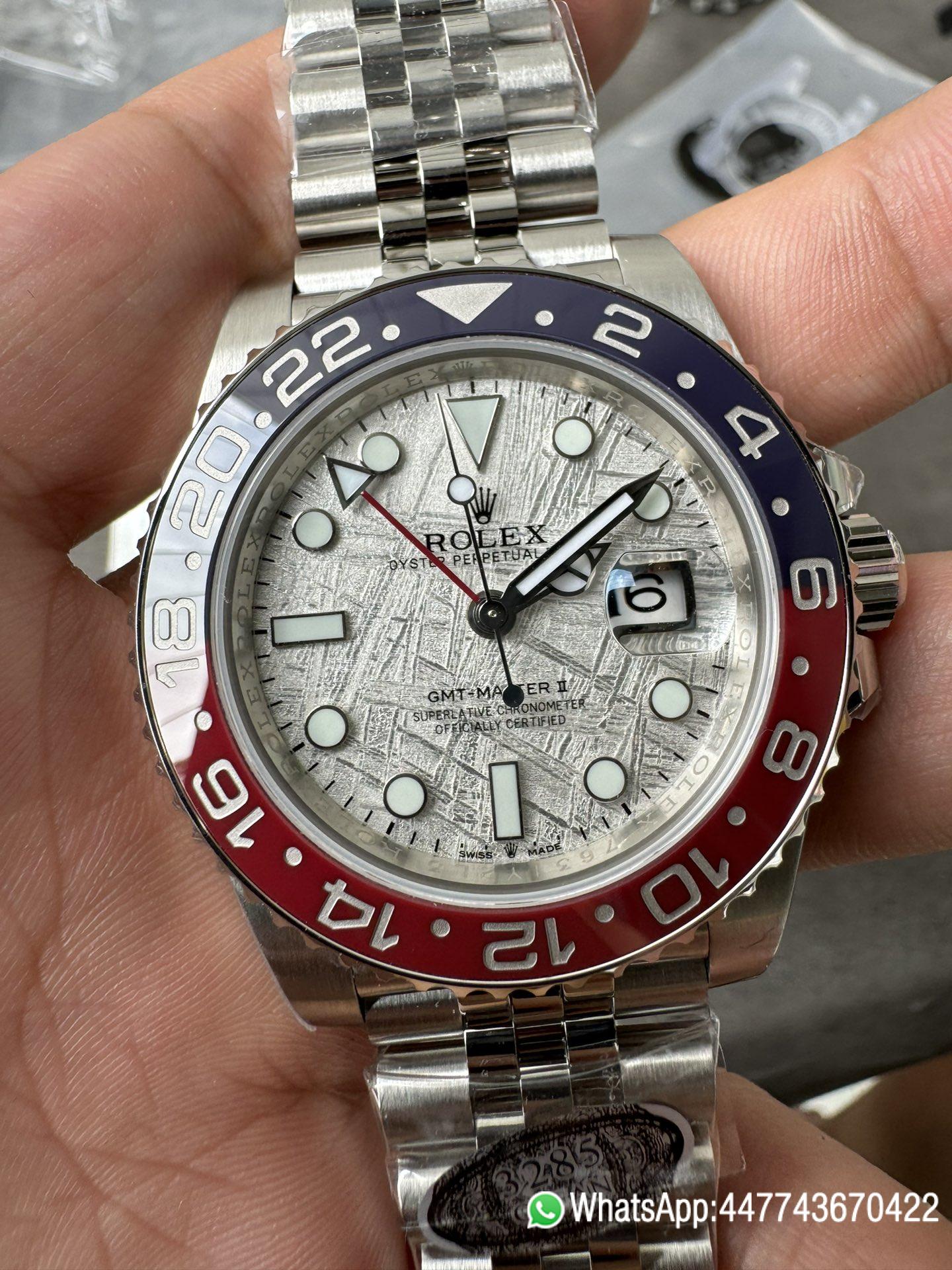 Super Clone Watches GMT Master II 126719 BLRO Blue Red Ceramic Bezel Meteorite Dial Deep Sapphire Crystal DD3285 03 Super Clone Watches GMT Master II 126719 BLRO Blue Red Ceramic Bezel Meteorite Dial Deep Sapphire Crystal DD3285 03