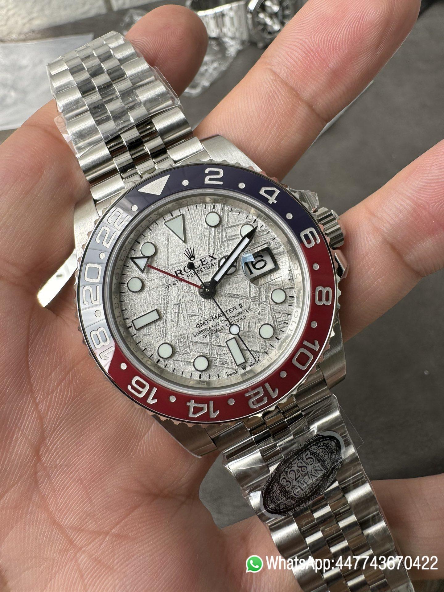 Super Clone Watches GMT Master II 126719 BLRO Blue Red Ceramic Bezel Meteorite Dial Deep Sapphire Crystal DD3285 04 Super Clone Watches GMT Master II 126719 BLRO Blue Red Ceramic Bezel Meteorite Dial Deep Sapphire Crystal DD3285 04