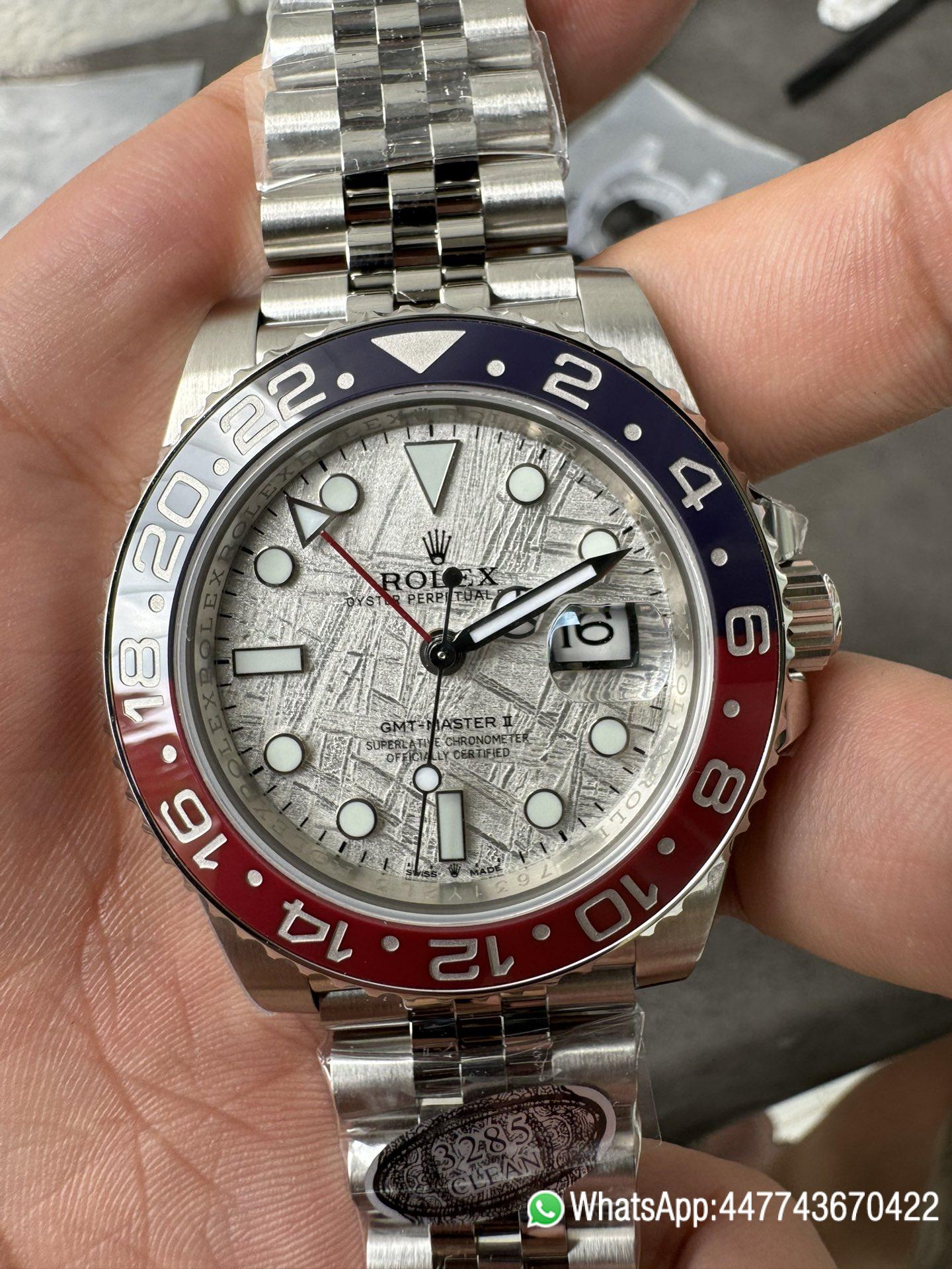Super Clone Watches GMT Master II 126719 BLRO Blue Red Ceramic Bezel Meteorite Dial Deep Sapphire Crystal DD3285 05 Super Clone Watches GMT Master II 126719 BLRO Blue Red Ceramic Bezel Meteorite Dial Deep Sapphire Crystal DD3285 05