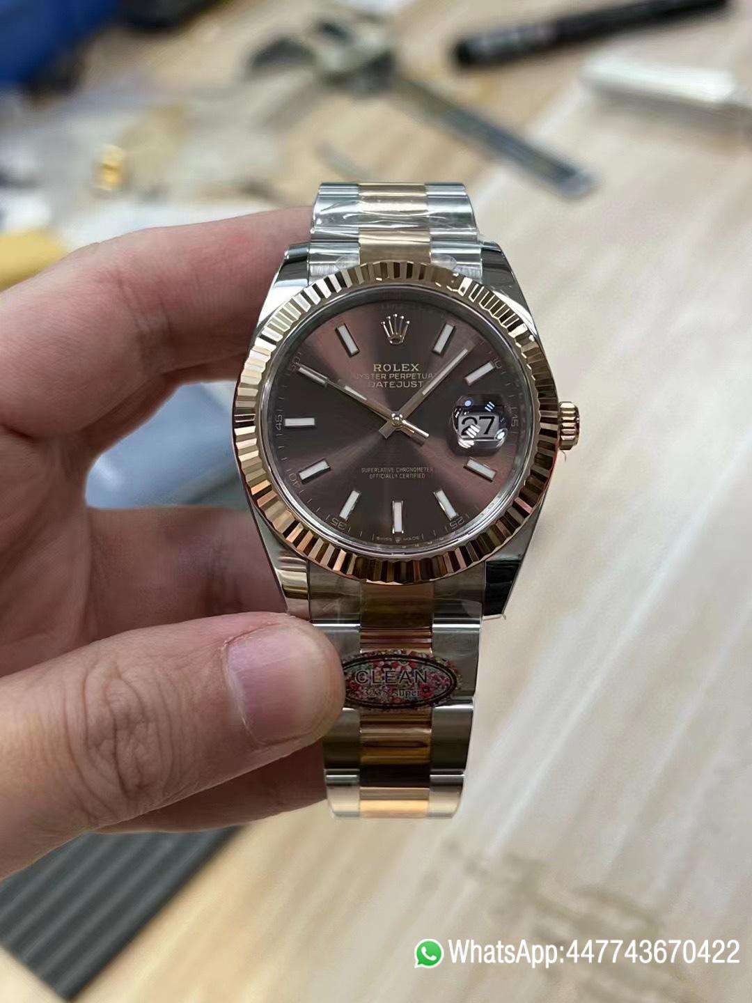 Super Clone Watches Rolex DateJust 41mm 126331 0001 Rose Gold Bezel Chocolate Dial Oyster Bracelet 3235 Movement 01 Super Clone Watches Rolex DateJust 41mm 126331 0001 Rose Gold Bezel Chocolate Dial Oyster Bracelet 3235 Movement 01