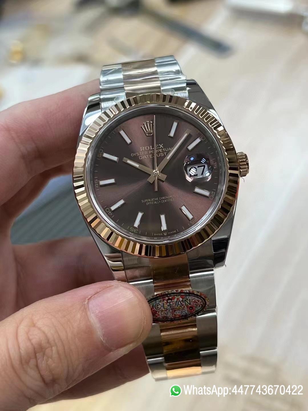 Super Clone Watches Rolex DateJust 41mm 126331 0001 Rose Gold Bezel Chocolate Dial Oyster Bracelet 3235 Movement 02 Super Clone Watches Rolex DateJust 41mm 126331 0001 Rose Gold Bezel Chocolate Dial Oyster Bracelet 3235 Movement 02
