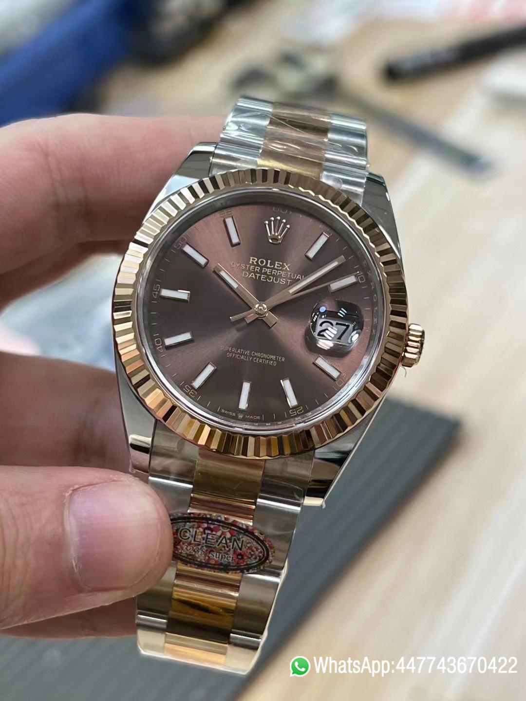 Super Clone Watches Rolex DateJust 41mm 126331 0001 Rose Gold Bezel Chocolate Dial Oyster Bracelet 3235 Movement 03 Super Clone Watches Rolex DateJust 41mm 126331 0001 Rose Gold Bezel Chocolate Dial Oyster Bracelet 3235 Movement 03