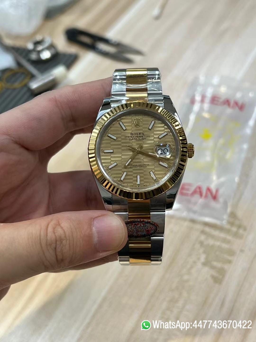 Super Clone Watches Rolex DateJust 41mm m126333 0021 Yellow Gold Motif Dial Oyster Bracelet 3235 Movement 01 Super Clone Watches Rolex DateJust 41mm m126333 0021 Yellow Gold Motif Dial Oyster Bracelet 3235 Movement 01