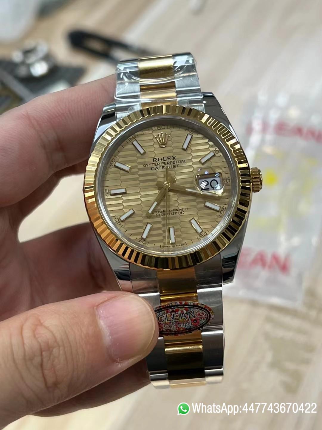Super Clone Watches Rolex DateJust 41mm m126333 0021 Yellow Gold Motif Dial Oyster Bracelet 3235 Movement 03 Super Clone Watches Rolex DateJust 41mm m126333 0021 Yellow Gold Motif Dial Oyster Bracelet 3235 Movement 03