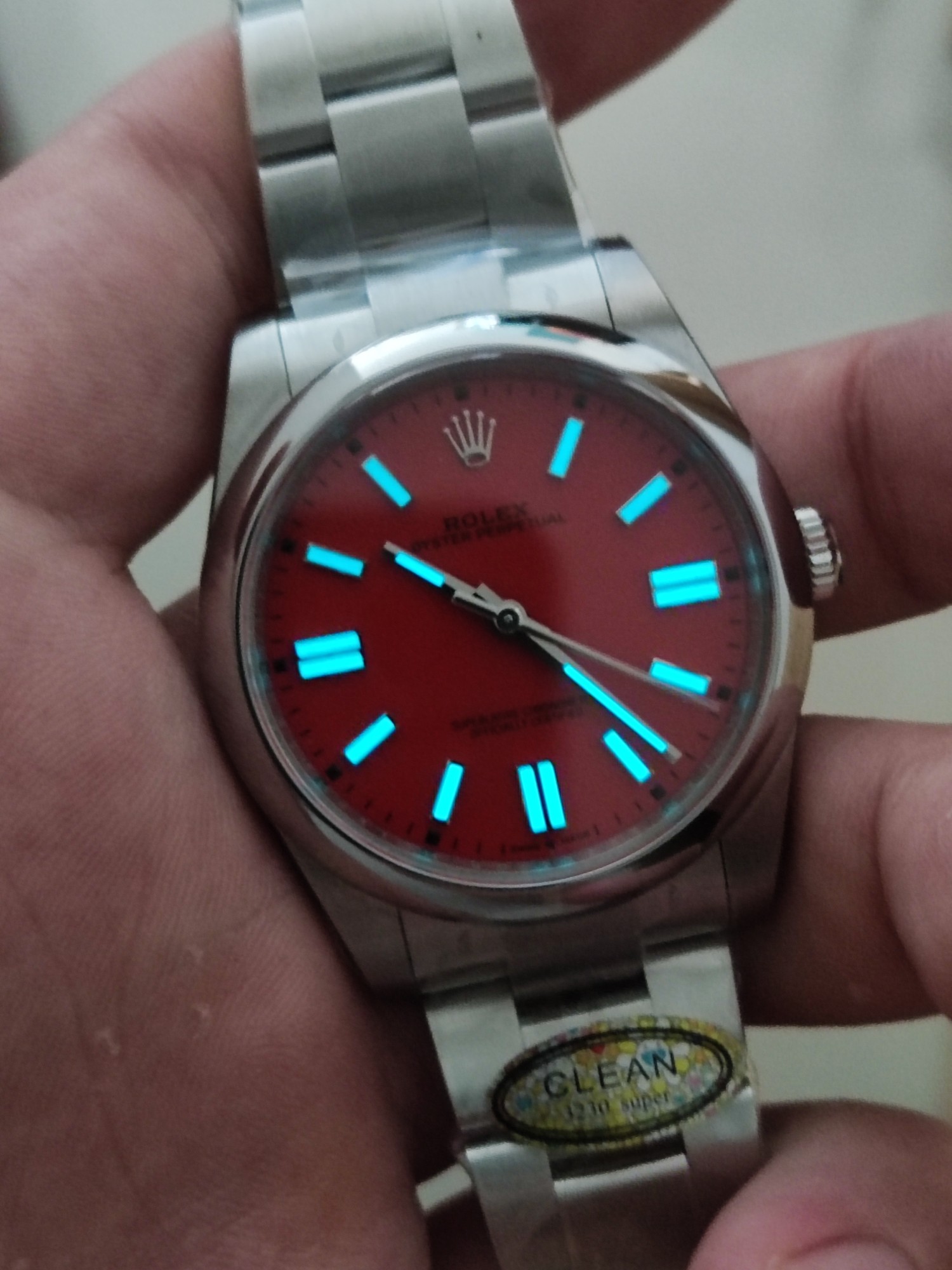 Victory Factory Watches Rolex Oyster Perpetual CF OP 124300 41mm 904L Stainless Steel Red Dial VR3230 04 Clean Factory Watches Rolex Oyster Perpetual CF OP 124300 41mm 904L Stainless Steel Red Dial VR3230 04