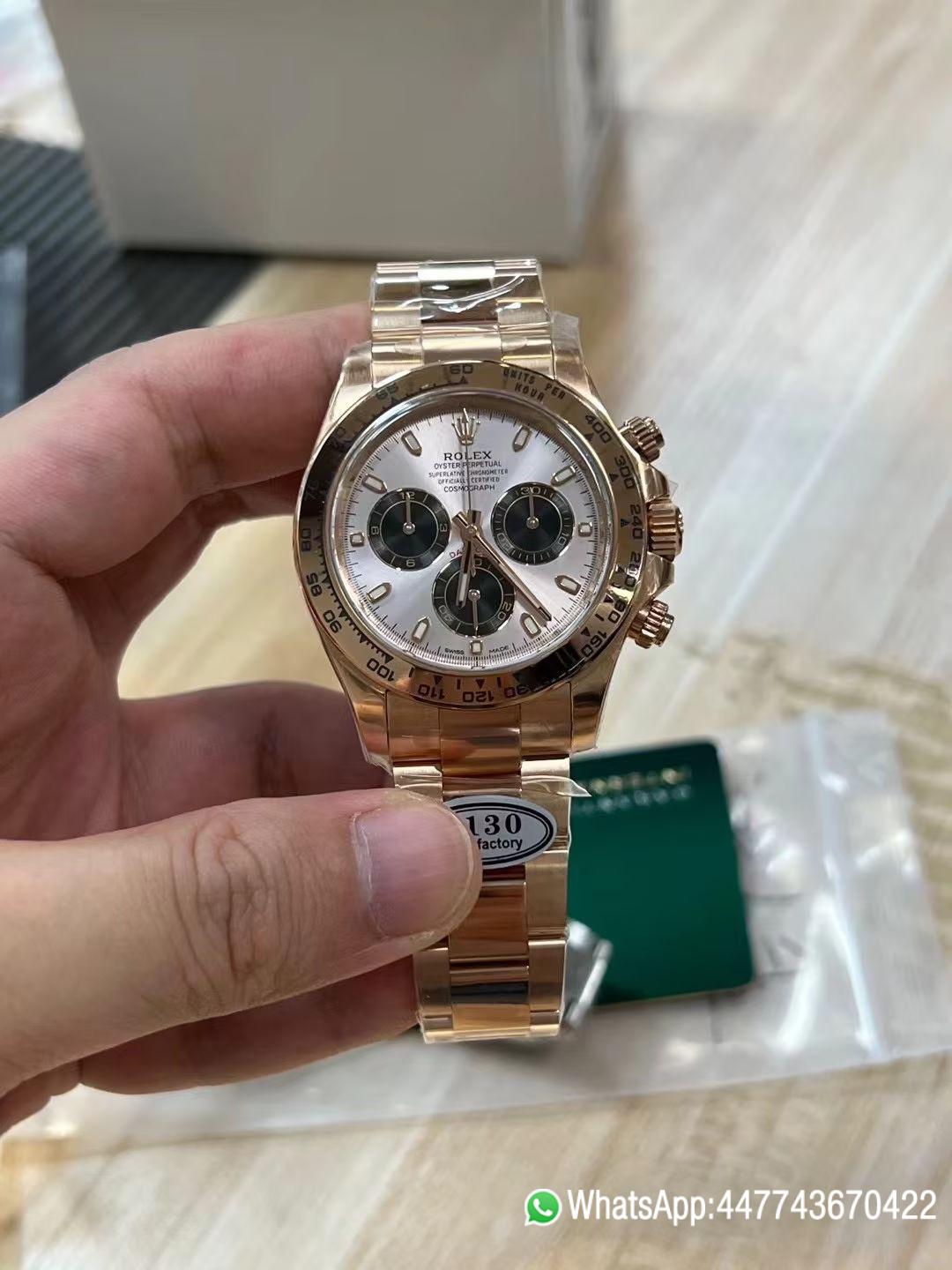 Super Clone Daytona 116505 Rose Gold Case Bracelet Silver Dail Black Chrono Dial DD4130 Superclone Movement 01 Super Clone Daytona 116505 Rose Gold Case Bracelet Silver Dail Black Chrono Dial DD4130 Superclone Movement 01