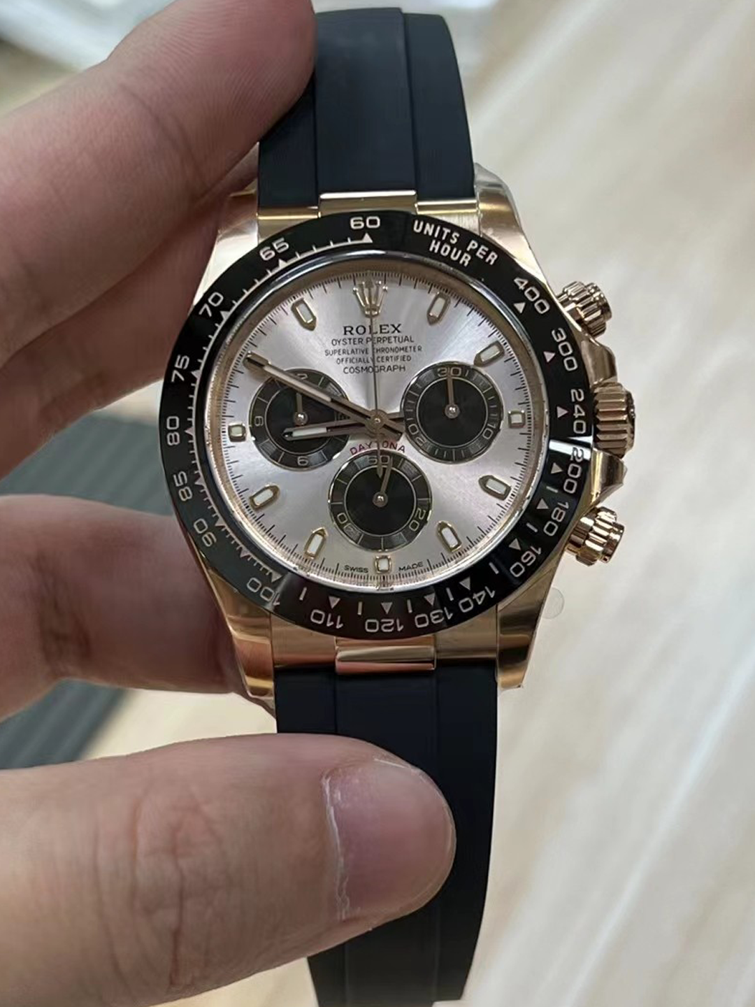 Victory Factory Daytona 116515 Rose Gold Case Black Ceramic Bezel Sundust Dial Black Sub Dial Oysterflex Strap DD4130 Movement 00 Clean Factory Daytona 116515 Rose Gold Case Black Ceramic Bezel Sundust Dial Black Sub Dial Oysterflex Strap DD4130 Movement 00