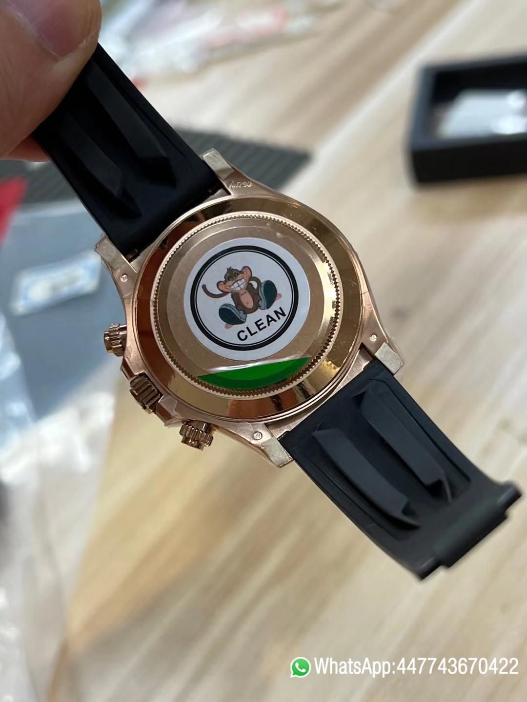 Super Clone Daytona 116515 Rose Gold Case Black Ceramic Bezel Sundust Dial Black Sub Dial Oysterflex Strap DD4130 Movement 09 Super Clone Daytona 116515 Rose Gold Case Black Ceramic Bezel Sundust Dial Black Sub Dial Oysterflex Strap DD4130 Movement 09