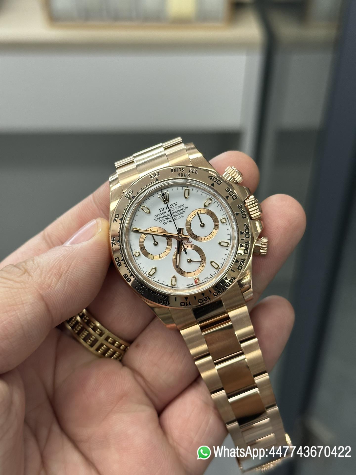 Super Clone Daytona M116505 0010 Rose Gold Case Bracelet White Dail DanDong Superclone 4130 Movement 02 Super Clone Daytona M116505 0010 Rose Gold Case Bracelet White Dail DanDong Superclone 4130 Movement 02