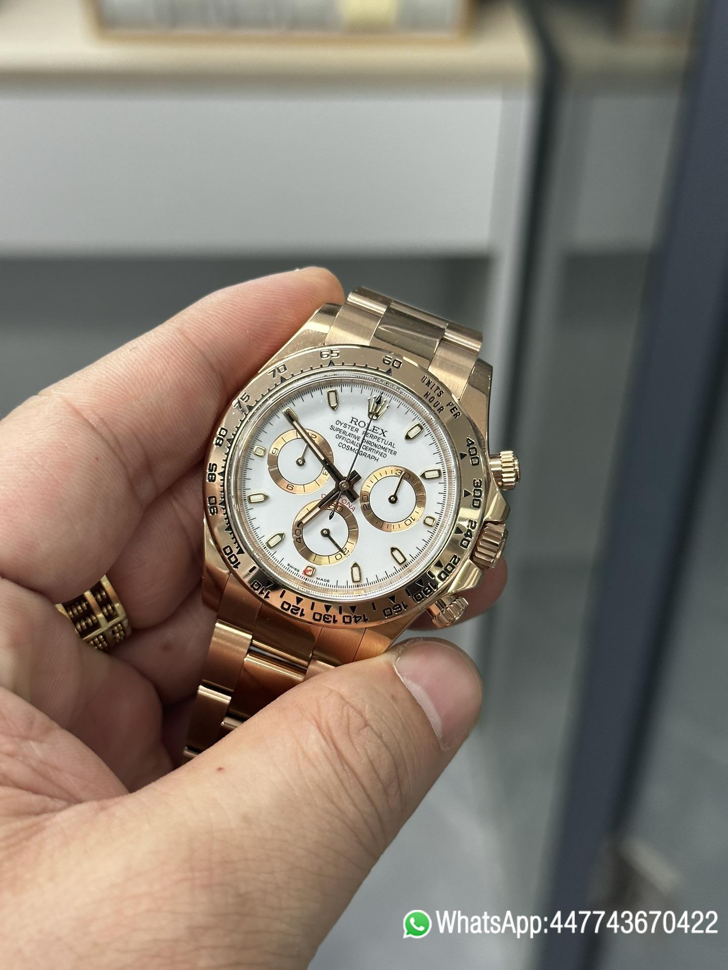 Super Clone Daytona M116505 0010 Rose Gold Case Bracelet White Dail DanDong Superclone 4130 Movement 03 Super Clone Daytona M116505 0010 Rose Gold Case Bracelet White Dail DanDong Superclone 4130 Movement 03