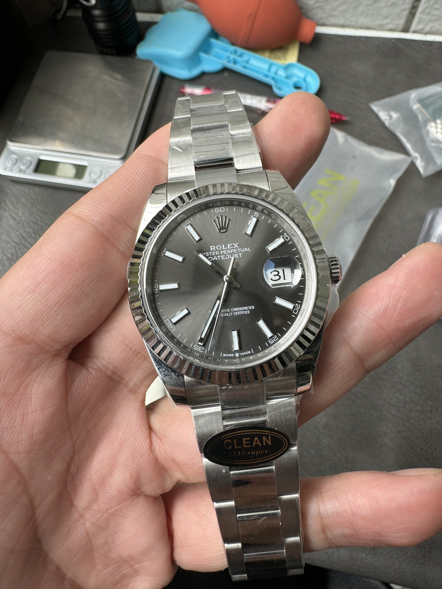 Victory Factory Rolex DateJust 41 126334 0013 Grey Dial on Oyster Bracelet Superclone 3235 Movement 01 Clean Factory Rolex DateJust 41 126334 0013 Grey Dial on Oyster Bracelet Superclone 3235 Movement 01