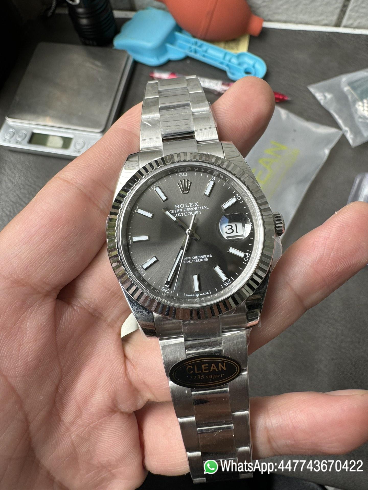 Super Clone Rolex DateJust 41 126334 0013 Grey Dial on Oyster Bracelet Superclone 3235 Movement 01 Super Clone Rolex DateJust 41 126334 0013 Grey Dial on Oyster Bracelet Superclone 3235 Movement 01