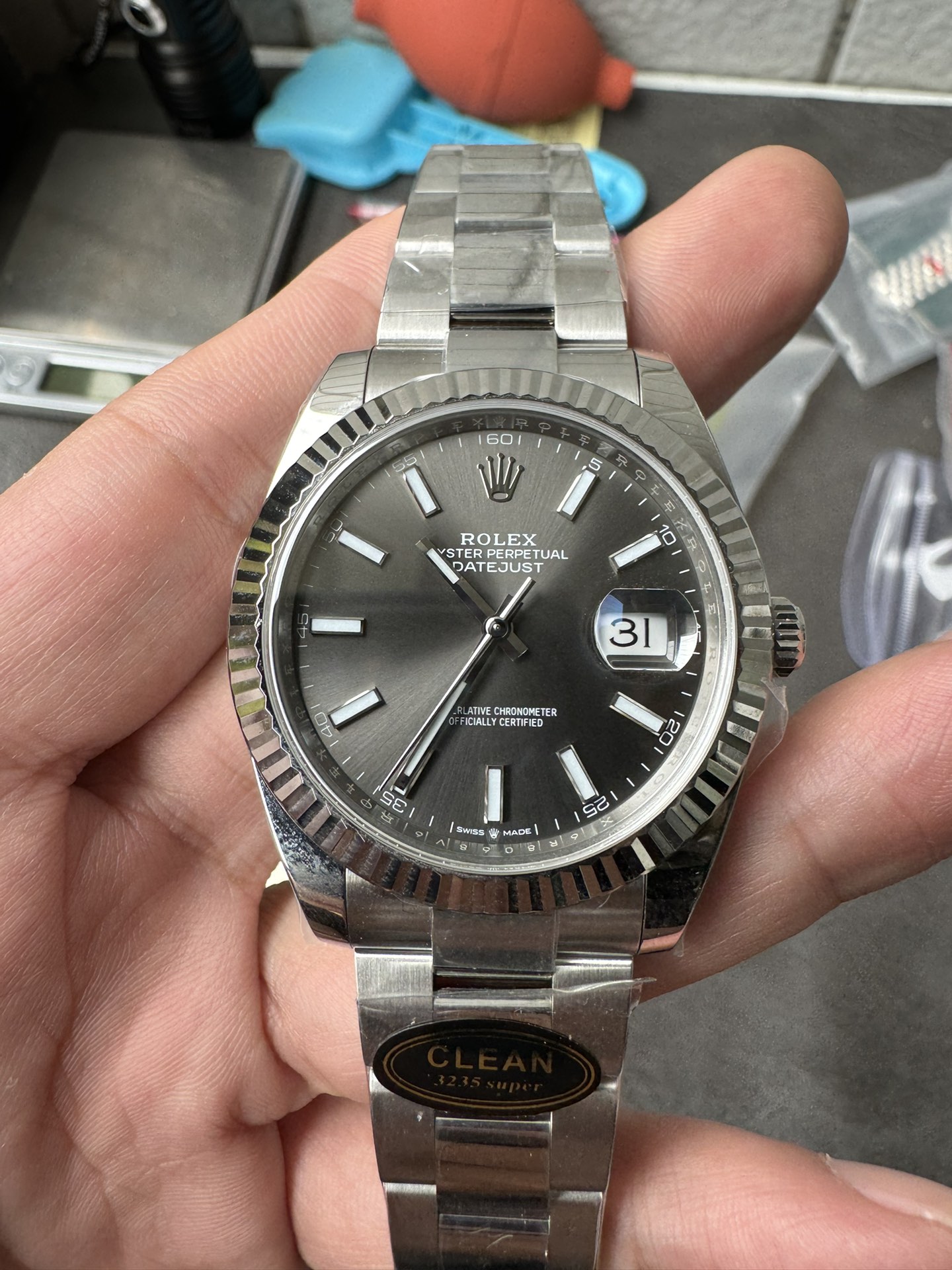 Victory Factory Rolex DateJust 41 126334 0013 Grey Dial on Oyster Bracelet Superclone 3235 Movement 02 Clean Factory Rolex DateJust 41 126334 0013 Grey Dial on Oyster Bracelet Superclone 3235 Movement 02