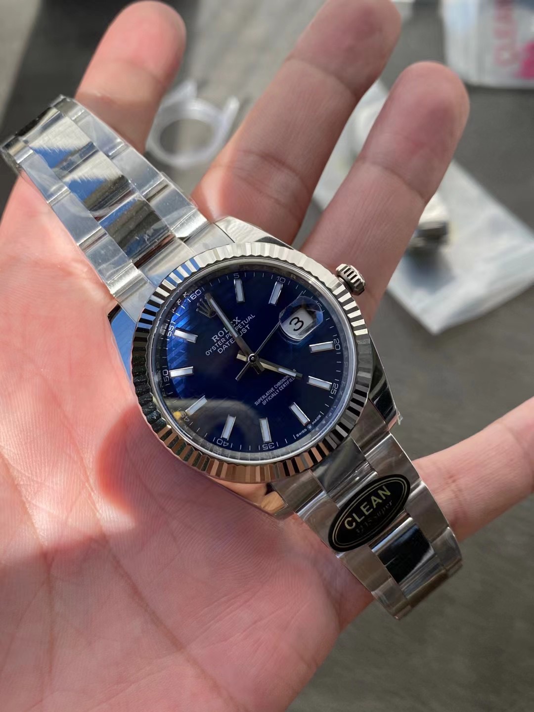 Victory Factory Rolex DateJust 41 126334 0031 Bright Blue Fluted Motif Dial on Oyster Bracelet Superclone 3235 Movement 04 Clean Factory Rolex DateJust 41 126334 0031 Bright Blue Fluted Motif Dial on Oyster Bracelet Superclone 3235 Movement 04