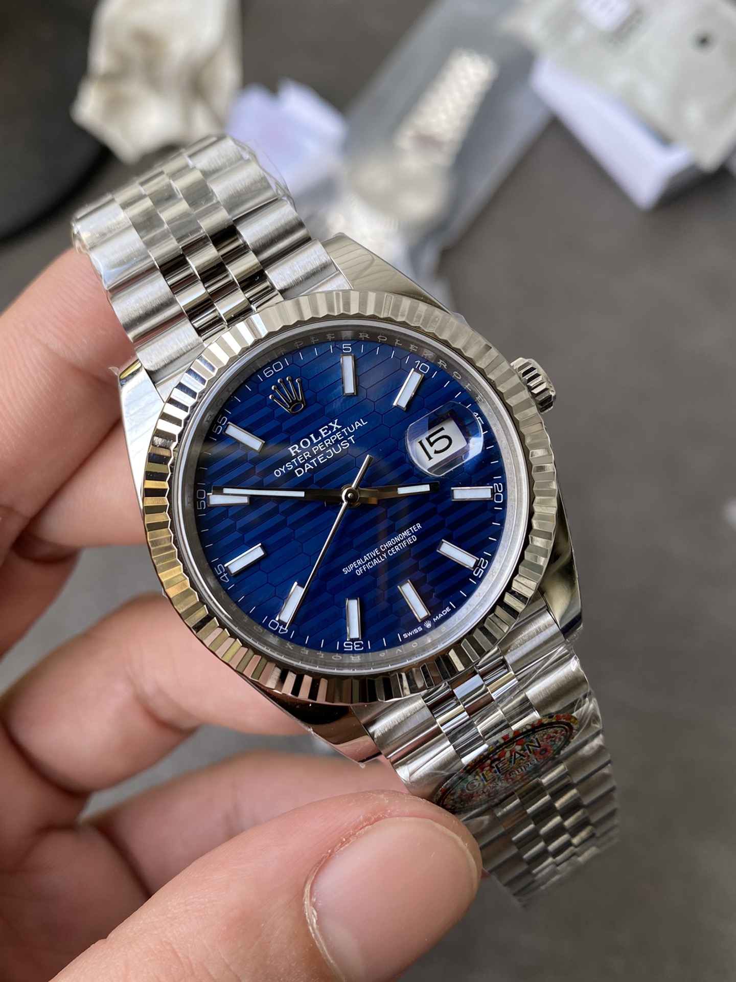 Victory Factory Rolex DateJust 41 126334 Bright Blue Fluted Motif Dial on Jubilee Bracelet Superclone 3235 Movement 04 Clean Factory Rolex DateJust 41 126334 Bright Blue Fluted Motif Dial on Jubilee Bracelet Superclone 3235 Movement 04