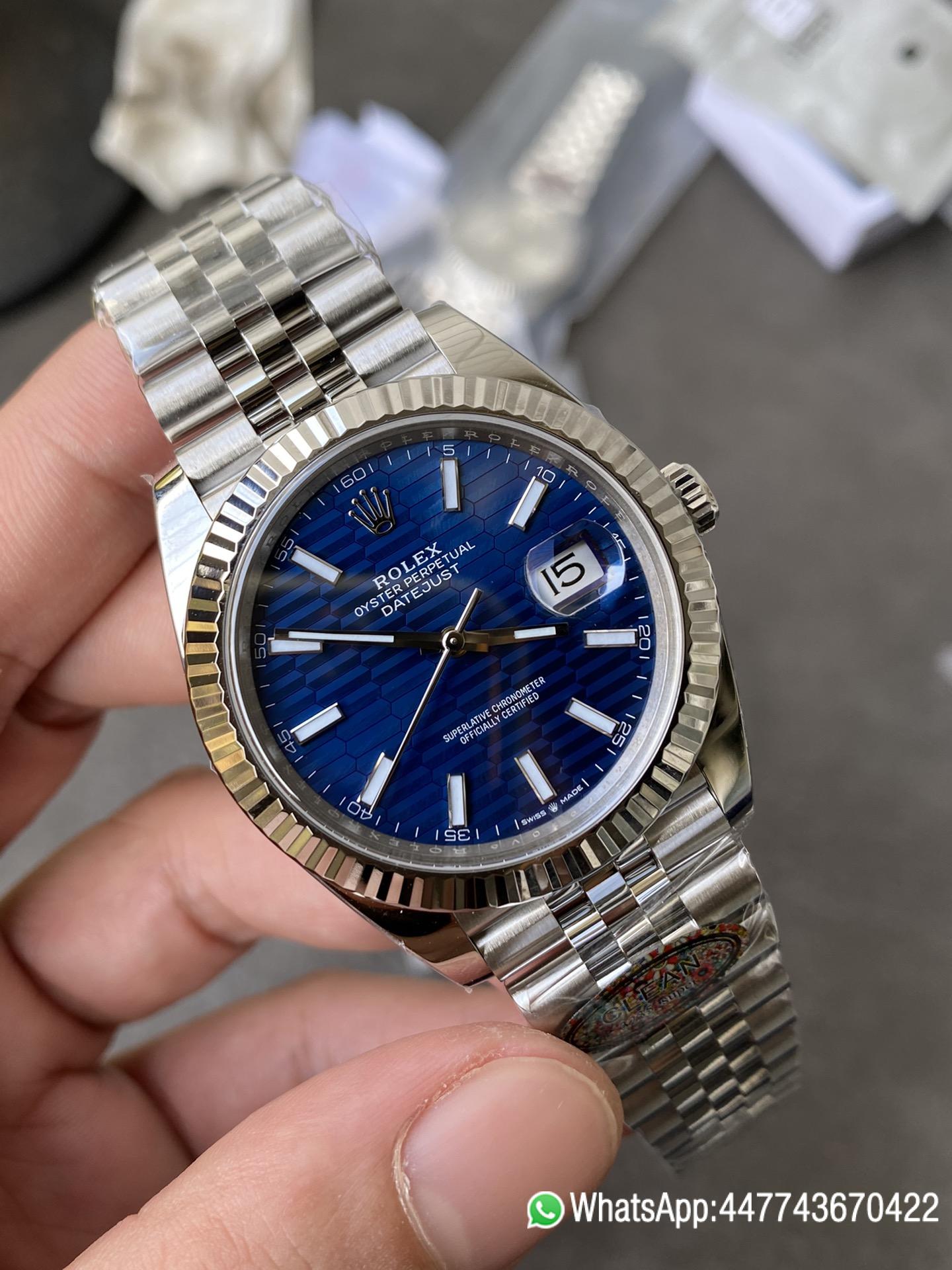 Super Clone Rolex DateJust 41 126334 Bright Blue Fluted Motif Dial on Jubilee Bracelet Superclone 3235 Movement 04 Super Clone Rolex DateJust 41 126334 Bright Blue Fluted Motif Dial on Jubilee Bracelet Superclone 3235 Movement 04