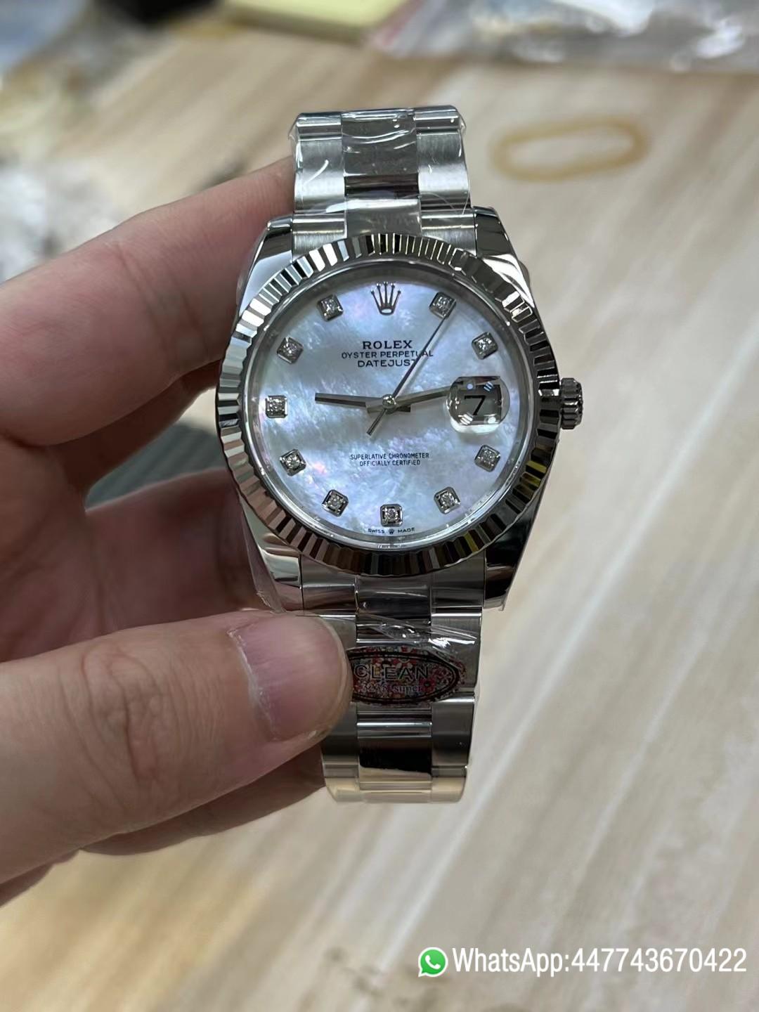 Super Clone Rolex Datejust 41 m126334 0019 White MOP Dial with Diamonds Markers Oyster Bracelet 01 Super Clone Rolex Datejust 41 m126334 0019 White MOP Dial with Diamonds Markers Oyster Bracelet 01