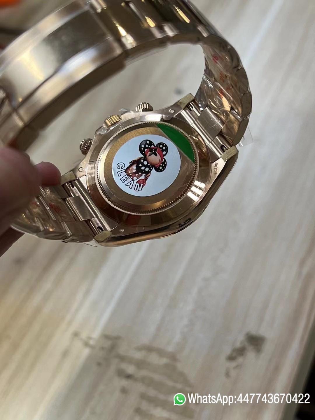 Super Clone Rolex Daytona 116505 Full Rose Gold Case Bracelet Rose Gold Dial with Diamonds Markers DD4130 Movement 05 Super Clone Rolex Daytona 116505 Full Rose Gold Case Bracelet Rose Gold Dial with Diamonds Markers DD4130 Movement 05