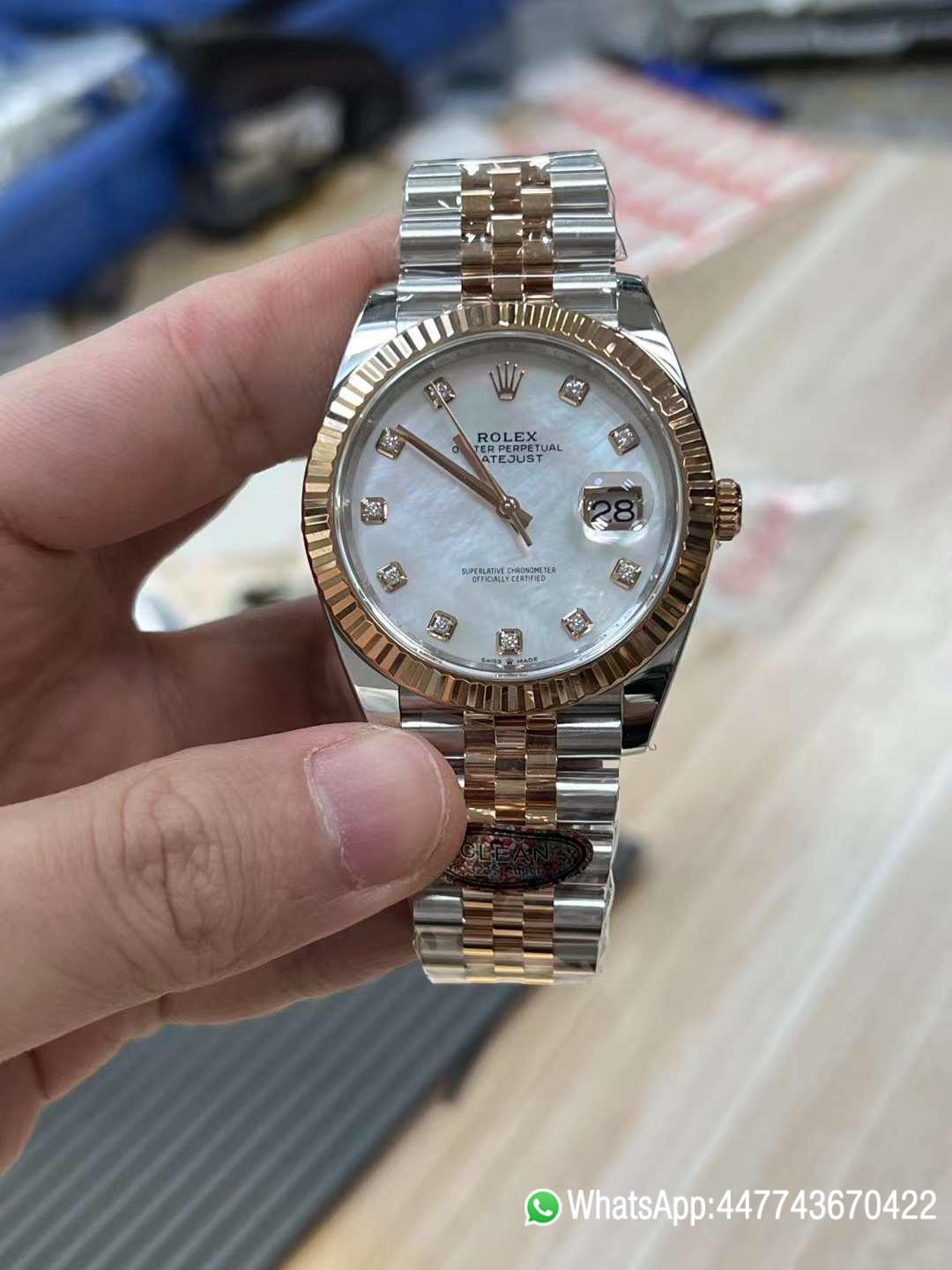 Super Clone Datejust 126331 MOP Dial with Diamonds Markers Rose Gold Middle Link Jubilee Bracelet 3235 Movement Clean Factory Datejust 126331 MOP Dial with Diamonds Markers Rose Gold Middle Link Jubilee Bracelet 3235 Movement