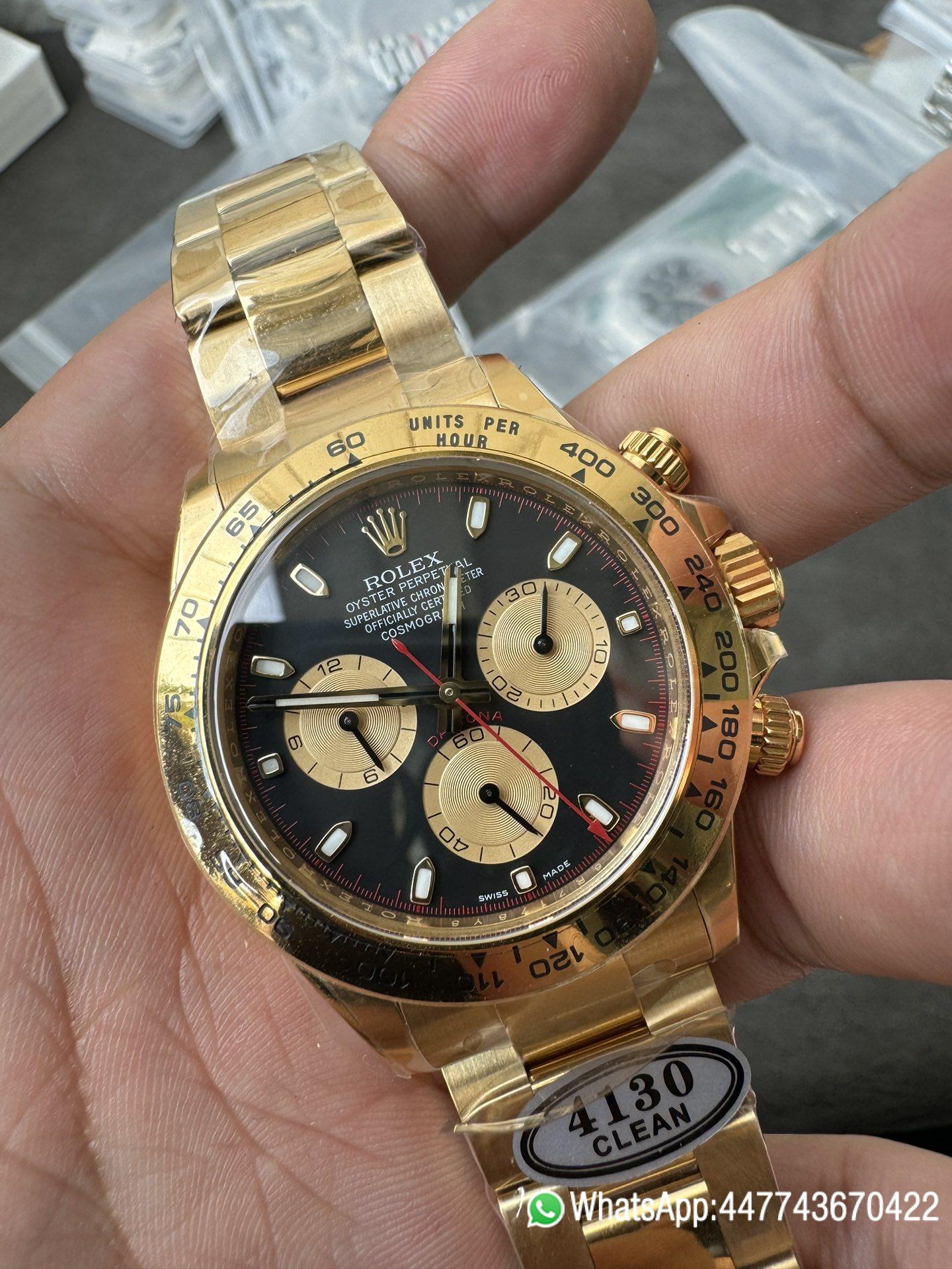 Super Clone Daytona 116508 Yellow Gold Case Bracelet Black Dial with Yellow Sub Dial Red Chrono Second Hand DD4131 Movement 02 Super Clone Daytona 116508 Yellow Gold Case Bracelet Black Dial with Yellow Sub Dial Red Chrono Second Hand DD4131 Movement 02