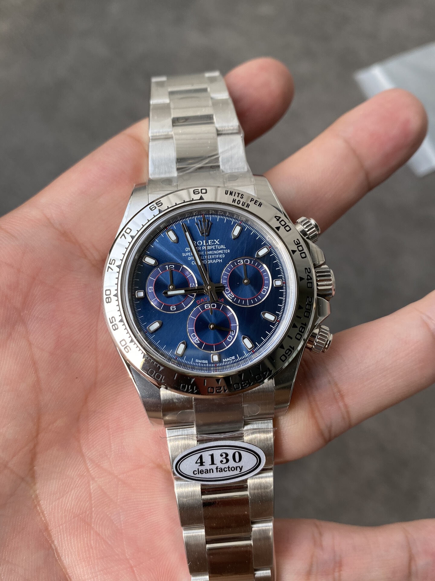 Victory Factory Daytona 116509 Blue Dial 904L Steel Case Oyster Bracelet SuperClone DanDong 4130 Movement 02 Clean Factory Daytona 116509 Blue Dial 904L Steel Case Oyster Bracelet SuperClone DanDong 4130 Movement 02