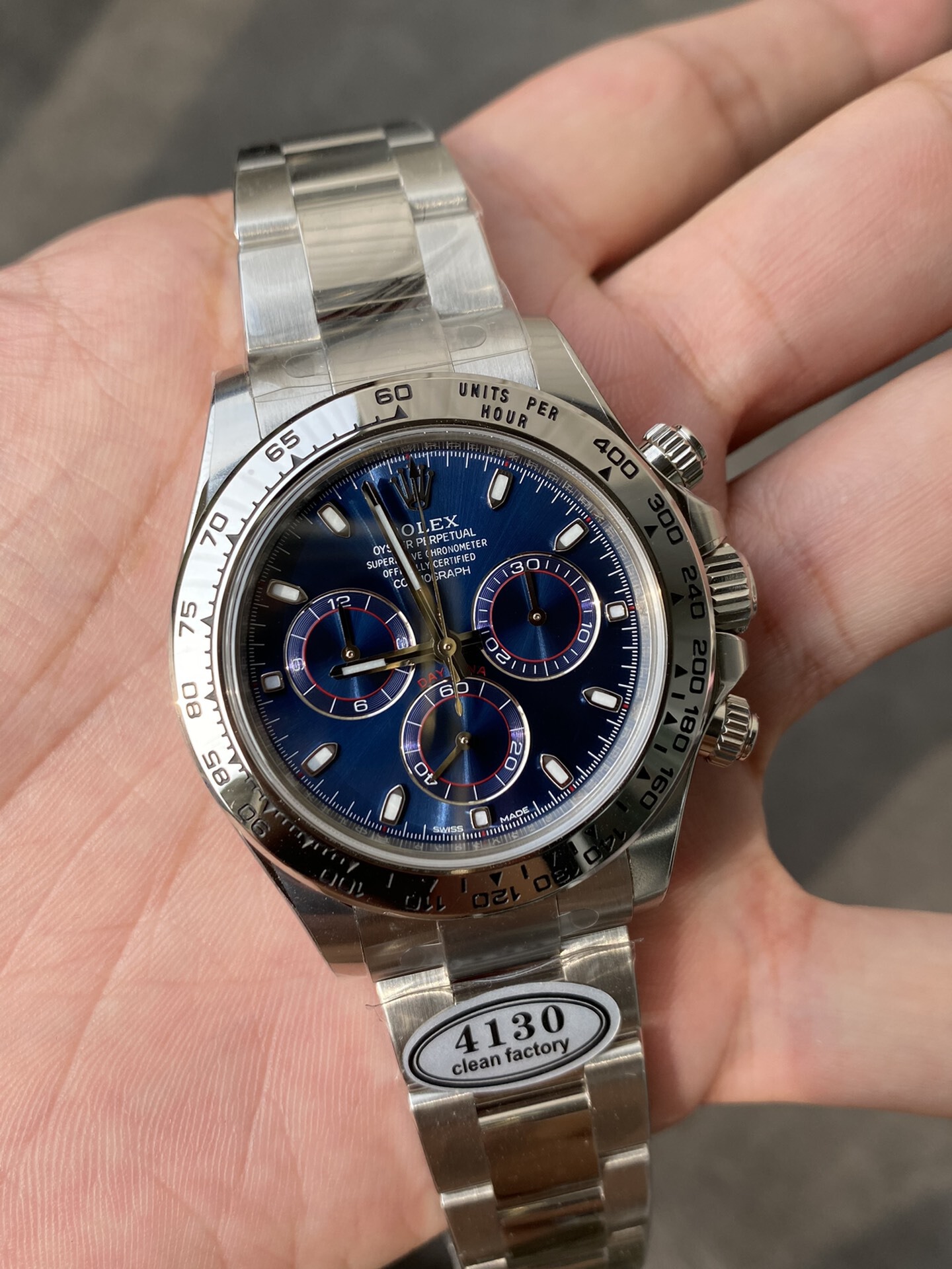 Victory Factory Daytona 116509 Blue Dial 904L Steel Case Oyster Bracelet SuperClone DanDong 4130 Movement 03 Clean Factory Daytona 116509 Blue Dial 904L Steel Case Oyster Bracelet SuperClone DanDong 4130 Movement 03