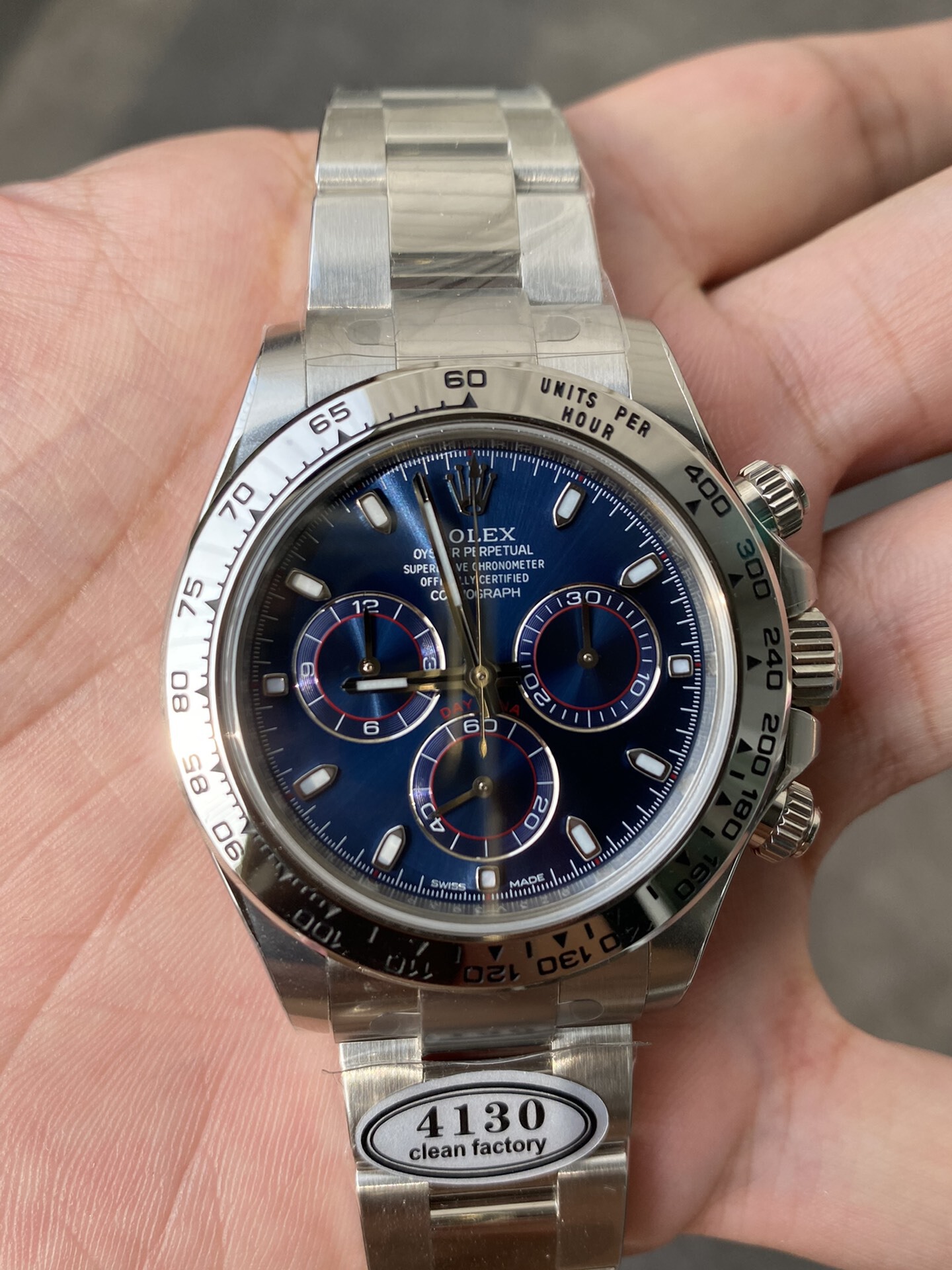 Victory Factory Daytona 116509 Blue Dial 904L Steel Case Oyster Bracelet SuperClone DanDong 4130 Movement 04 Clean Factory Daytona 116509 Blue Dial 904L Steel Case Oyster Bracelet SuperClone DanDong 4130 Movement 04