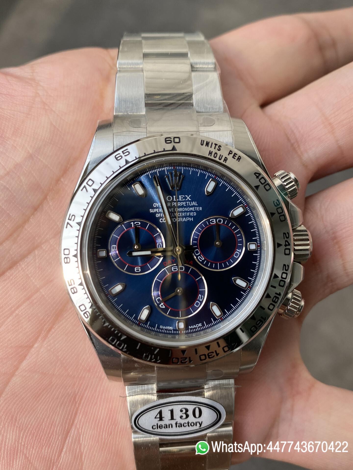 Super Clone Daytona 116509 Blue Dial 904L Steel Case Oyster Bracelet SuperClone DanDong 4130 Movement 04 Super Clone Daytona 116509 Blue Dial 904L Steel Case Oyster Bracelet SuperClone DanDong 4130 Movement 04