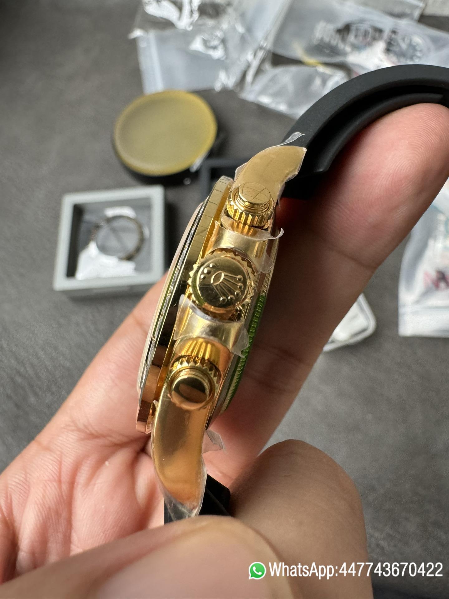 Super Clone Rolex Daytona Eye Of The Tiger 116588TBR Wrapped 18K Yellow Gold Diamonds Dial Bezel DD4130 Movement 05 Super Clone Rolex Daytona Eye Of The Tiger 116588TBR Wrapped 18K Yellow Gold Diamonds Dial Bezel DD4130 Movement 05