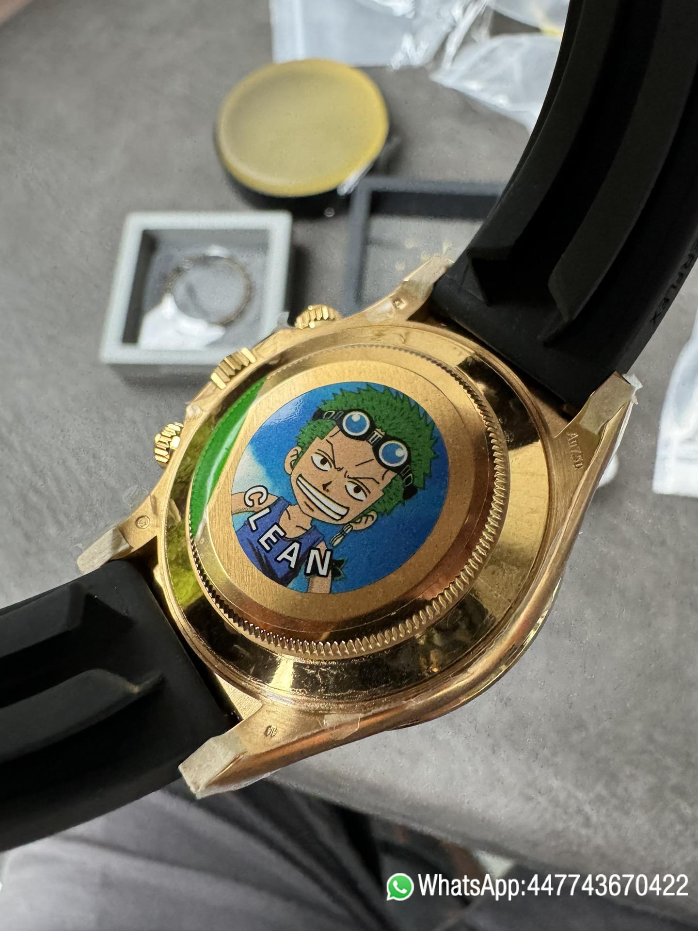Super Clone Rolex Daytona Eye Of The Tiger 116588TBR Wrapped 18K Yellow Gold Diamonds Dial Bezel DD4130 Movement 07 Super Clone Rolex Daytona Eye Of The Tiger 116588TBR Wrapped 18K Yellow Gold Diamonds Dial Bezel DD4130 Movement 07