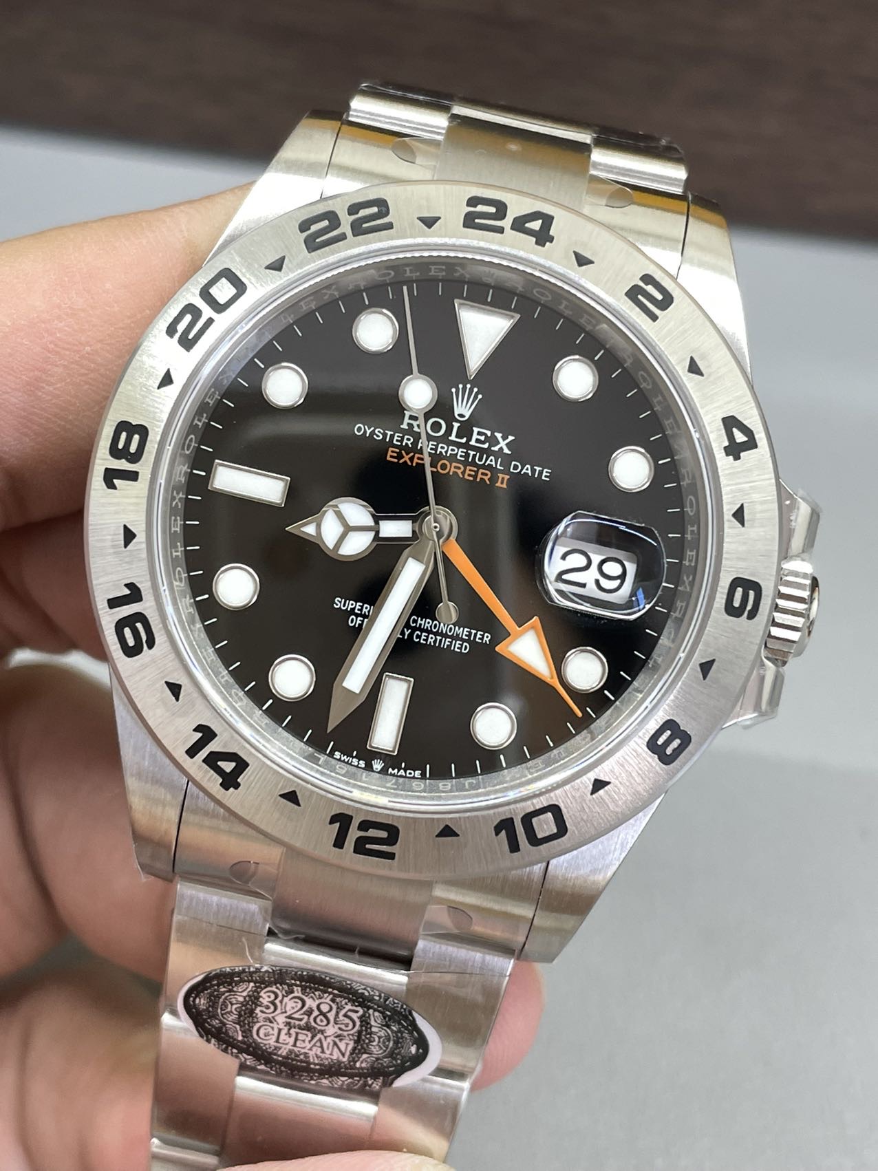 Victory Factory Watch Explorer II 226570 Black Dial 904L steel GMT Orange Arrow shaped Hand DanDong 3285 Movement 03 Clean Factory Watch Explorer II 226570 Black Dial 904L steel GMT Orange Arrow shaped Hand DanDong 3285 Movement 03