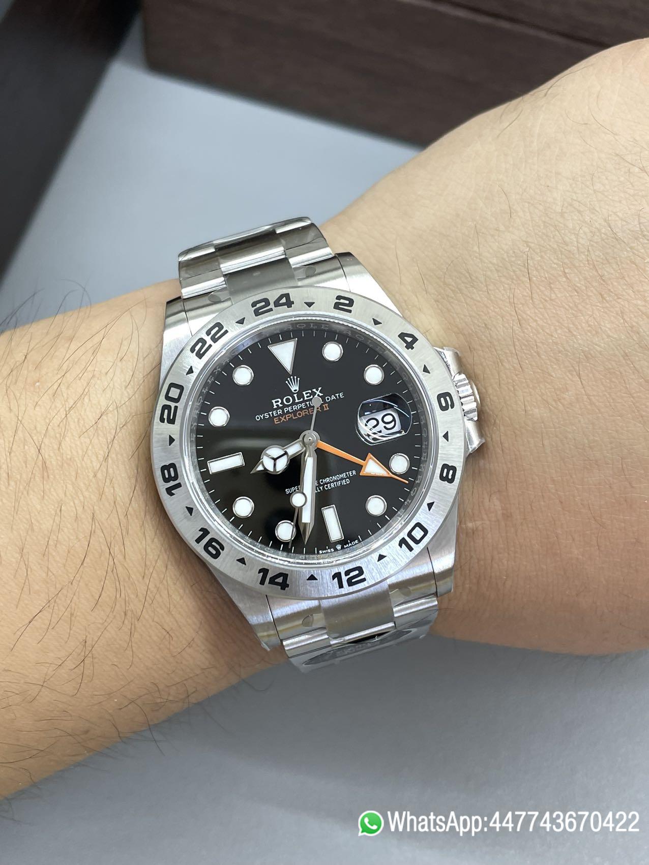 Super Clone Watch Explorer II 226570 Black Dial 904L steel GMT Orange Arrow shaped Hand DanDong 3285 Movement 09 Super Clone Watch Explorer II 226570 Black Dial 904L steel GMT Orange Arrow shaped Hand DanDong 3285 Movement 09