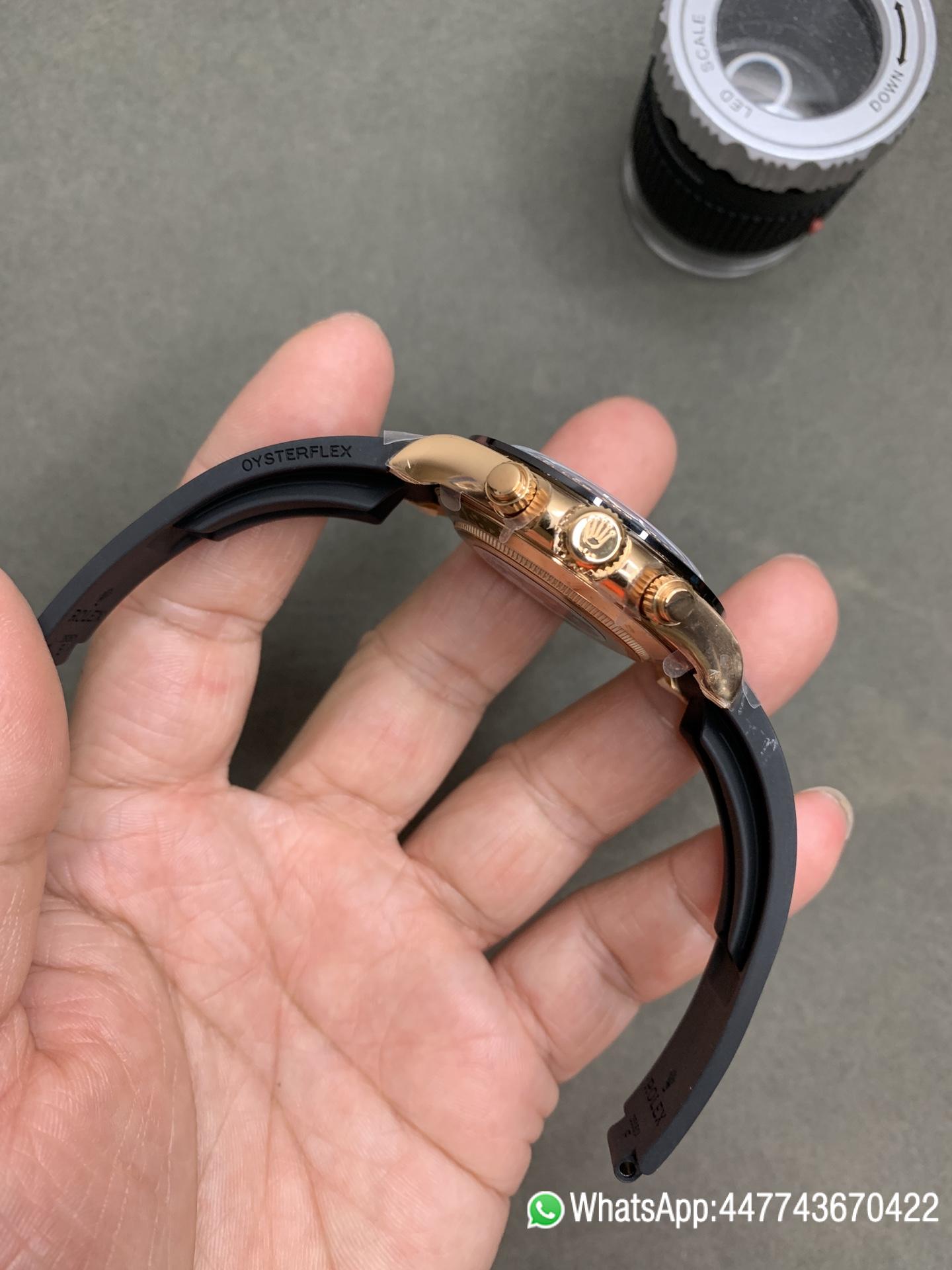 CF Daytona 116515 Rose Gold Case Black Dial with Diamonds Markers on Oysterflex Strap DanDong 4130 Movement 03 CF Daytona 116515 Rose Gold Case Black Dial with Diamonds Markers on Oysterflex Strap DanDong 4130 Movement 03