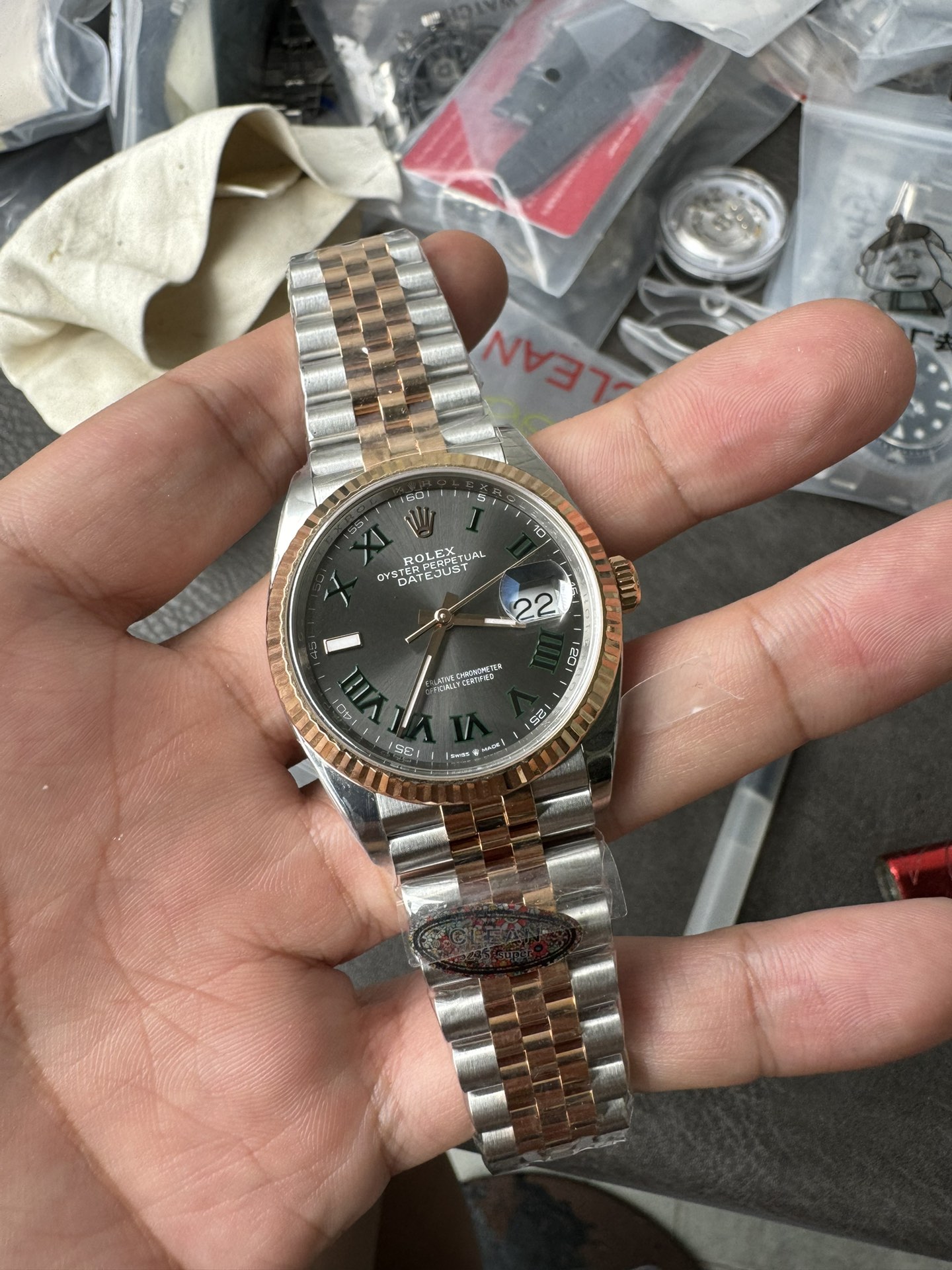 Victory Factory DateJust 36mm 126231 Wimbledon 904L Steel Grey Dial Green Roman Marker Two Tone Jubilee Bracelet SH3235 Movement 01 Clean Factory DateJust 36mm 126231 Wimbledon 904L Steel Grey Dial Green Roman Marker Two Tone Jubilee Bracelet SH3235 Movement 01