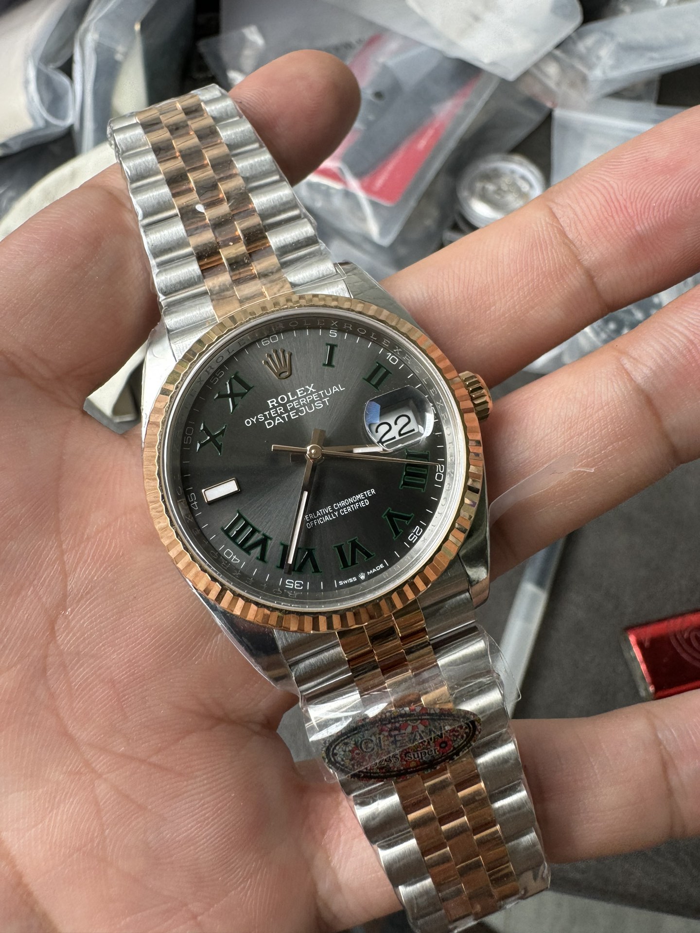 Victory Factory DateJust 36mm 126231 Wimbledon 904L Steel Grey Dial Green Roman Marker Two Tone Jubilee Bracelet SH3235 Movement 03 Clean Factory DateJust 36mm 126231 Wimbledon 904L Steel Grey Dial Green Roman Marker Two Tone Jubilee Bracelet SH3235 Movement 03