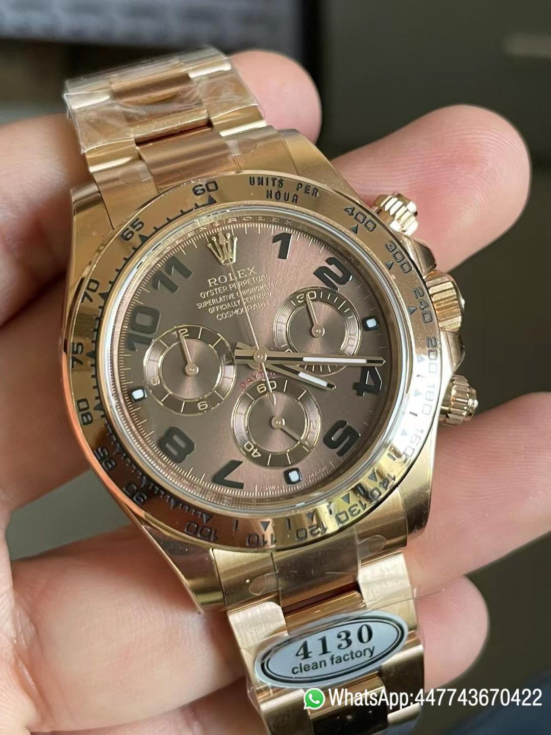 Super Clone Daytona 116505 0011 Rose Gold Case Bracelet Chocolate Dial with Black Number Markers DD4130 Movement 02 Super Clone Daytona 116505 0011 Rose Gold Case Bracelet Chocolate Dial with Black Number Markers DD4130 Movement 02