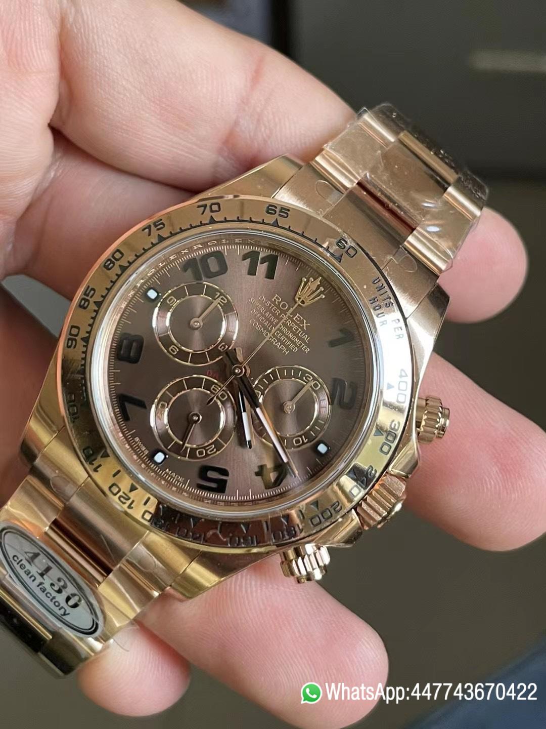 Super Clone Daytona 116505 0011 Rose Gold Case Bracelet Chocolate Dial with Black Number Markers DD4130 Movement 03 Super Clone Daytona 116505 0011 Rose Gold Case Bracelet Chocolate Dial with Black Number Markers DD4130 Movement 03