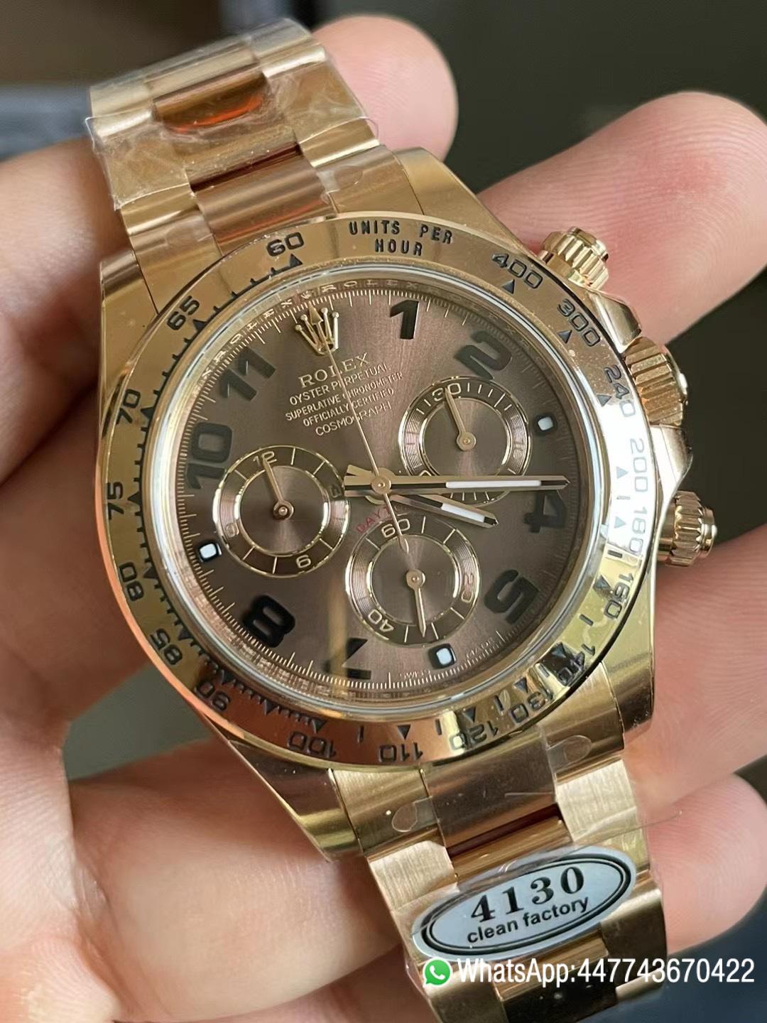 Super Clone Daytona 116505 0011 Rose Gold Case Bracelet Chocolate Dial with Black Number Markers DD4130 Movement 04 Super Clone Daytona 116505 0011 Rose Gold Case Bracelet Chocolate Dial with Black Number Markers DD4130 Movement 04