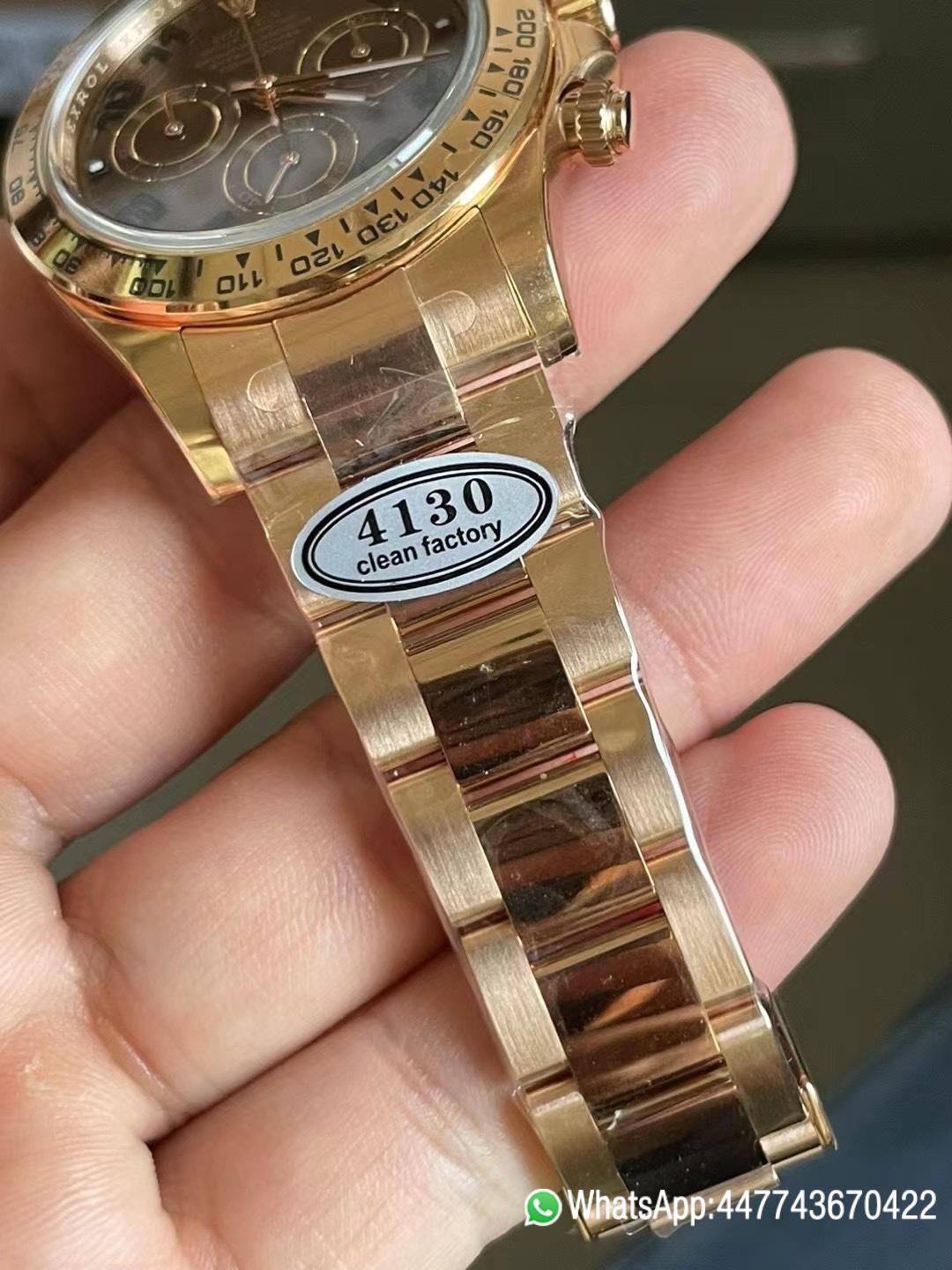 Super Clone Daytona 116505 0011 Rose Gold Case Bracelet Chocolate Dial with Black Number Markers DD4130 Movement 05 Super Clone Daytona 116505 0011 Rose Gold Case Bracelet Chocolate Dial with Black Number Markers DD4130 Movement 05