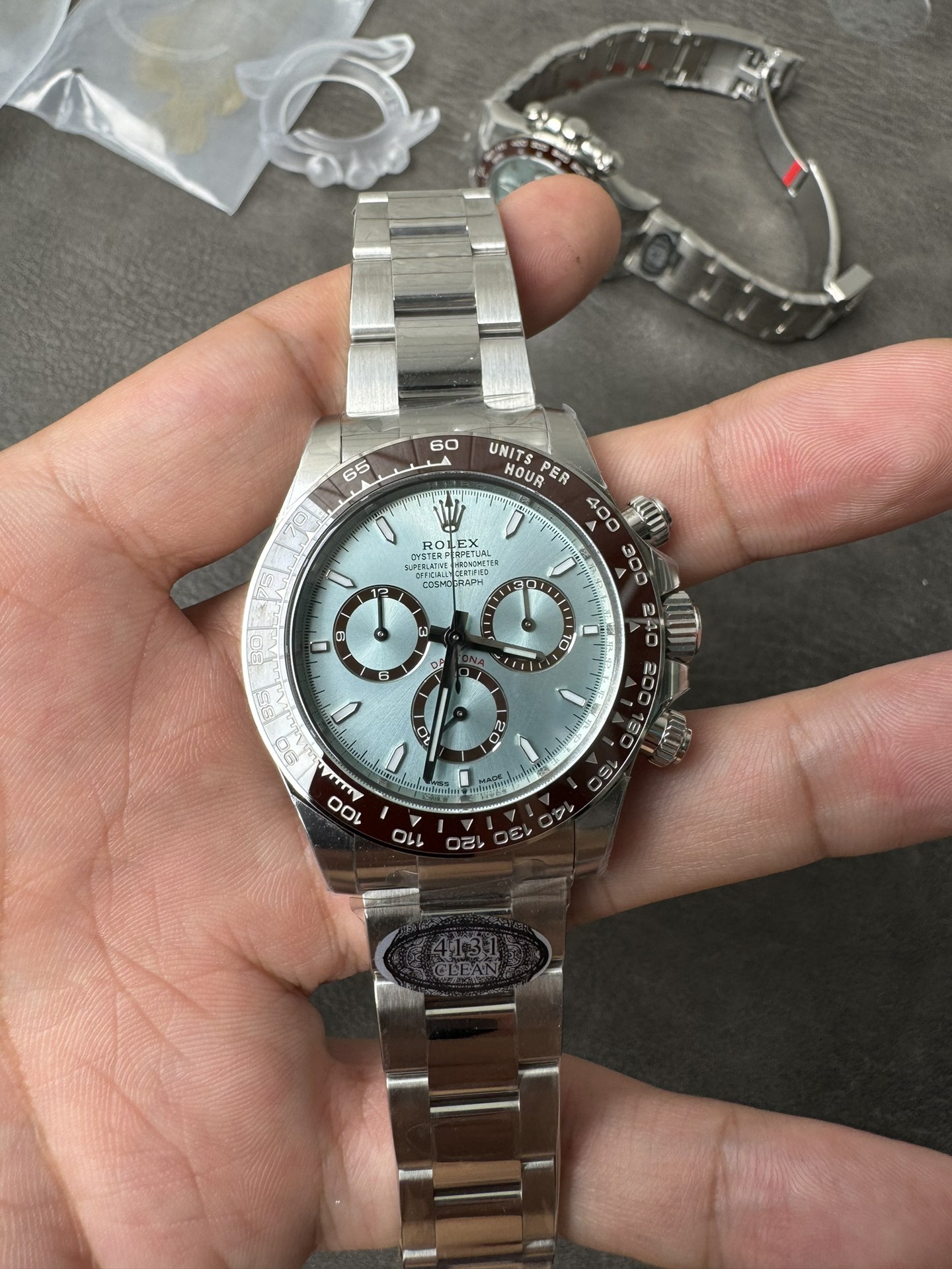 Victory Factory Daytona 126506 ICE Blue Dial Brown Ceramic Bezel SH4131 Movement 72 Hours Power Reserve 02 Clean Factory Daytona 126506 ICE Blue Dial Brown Ceramic Bezel SH4131 Movement 72 Hours Power Reserve 02