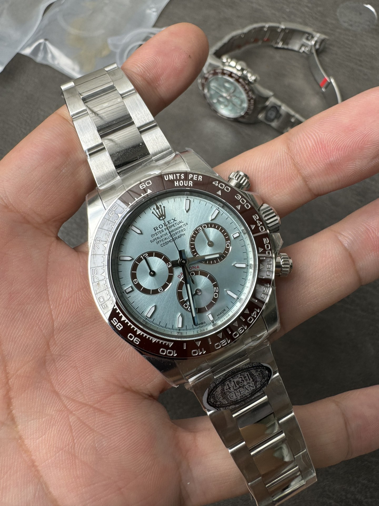Victory Factory Daytona 126506 ICE Blue Dial Brown Ceramic Bezel SH4131 Movement 72 Hours Power Reserve 03 Clean Factory Daytona 126506 ICE Blue Dial Brown Ceramic Bezel SH4131 Movement 72 Hours Power Reserve 03