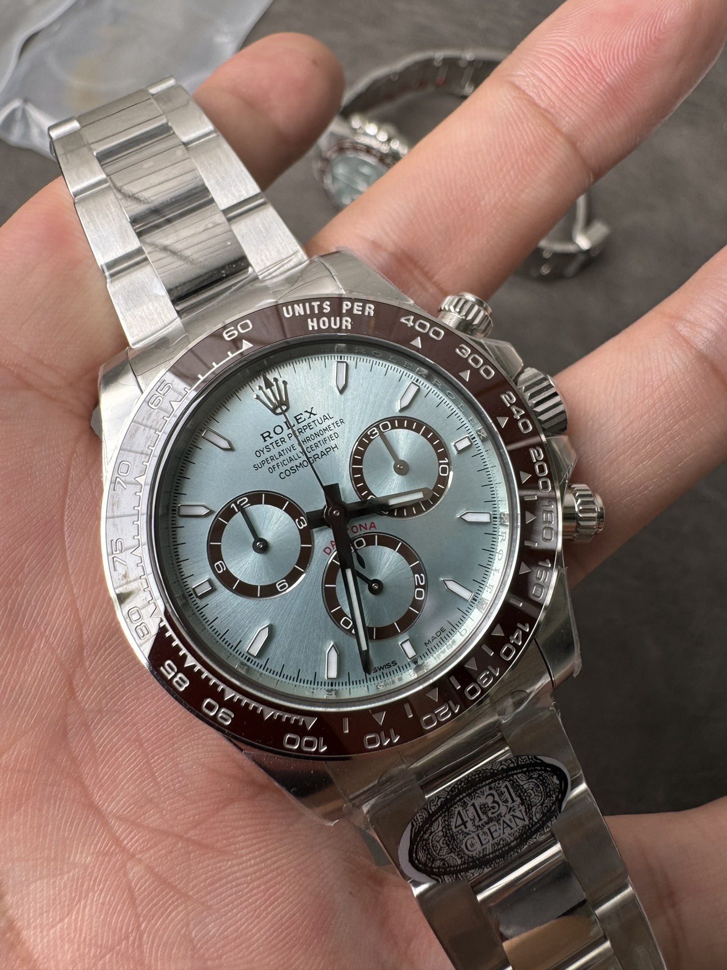 Super Clone Daytona 126506 ICE Blue Dial Brown Ceramic Bezel SH4131 Movement 72 Hours Power Reserve 05 Super Clone Daytona 126506 ICE Blue Dial Brown Ceramic Bezel SH4131 Movement 72 Hours Power Reserve 05