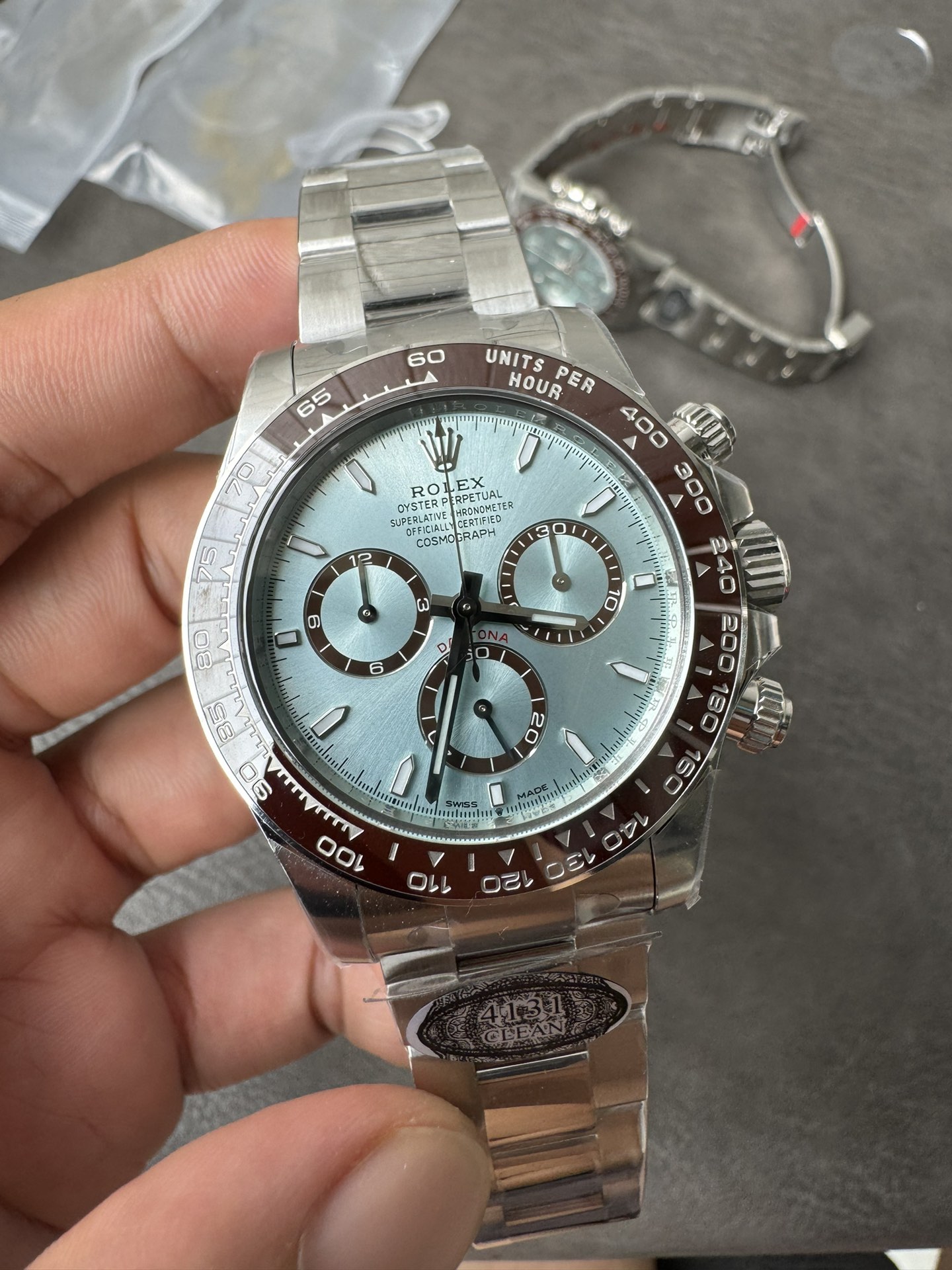Super Clone Daytona 126506 ICE Blue Dial Brown Ceramic Bezel SH4131 Movement 72 Hours Power Reserve 07 Super Clone Daytona 126506 ICE Blue Dial Brown Ceramic Bezel SH4131 Movement 72 Hours Power Reserve 07