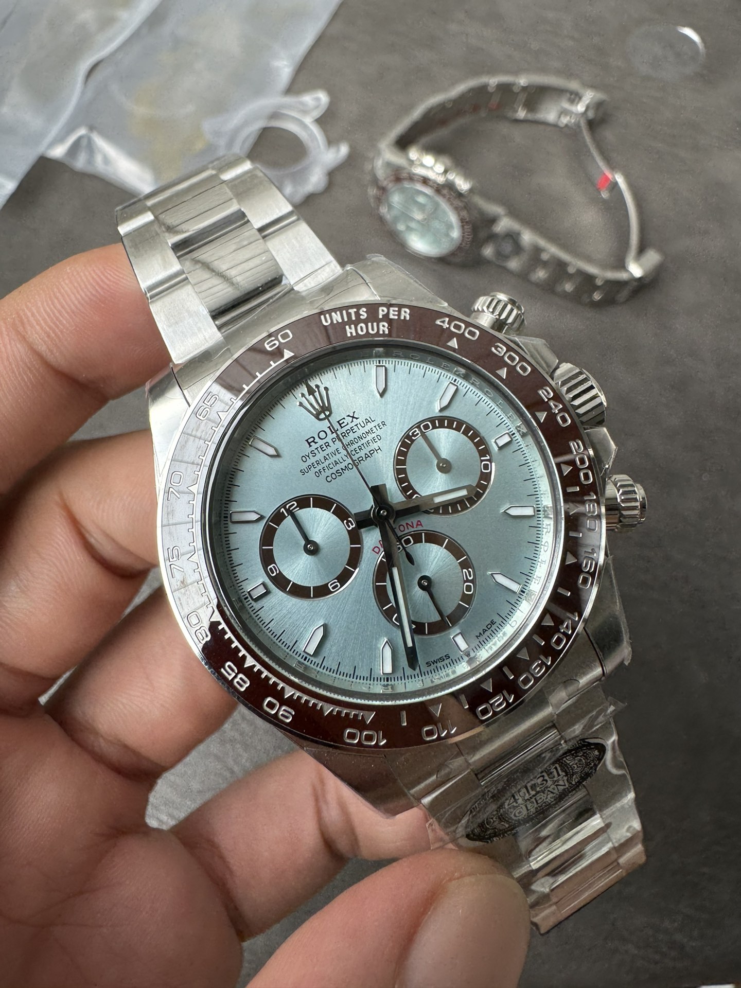 Super Clone Daytona 126506 ICE Blue Dial Brown Ceramic Bezel SH4131 Movement 72 Hours Power Reserve 08 Super Clone Daytona 126506 ICE Blue Dial Brown Ceramic Bezel SH4131 Movement 72 Hours Power Reserve 08