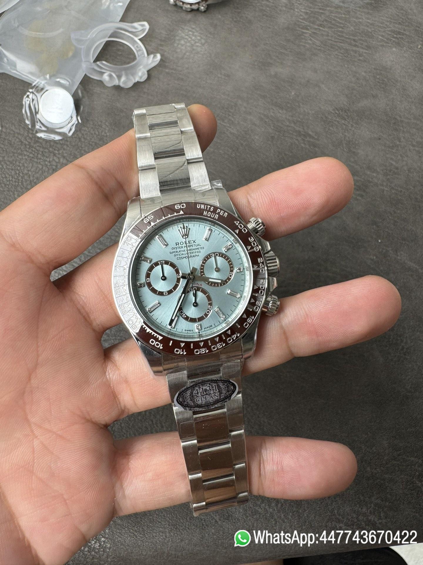 Super Clone Daytona 126506 ICE Blue Dial With Diamonds Markers Brown Ceramic Bezel SH4131 Movement 72 Hours PR 01 Super Clone Daytona 126506 ICE Blue Dial With Diamonds Markers Brown Ceramic Bezel SH4131 Movement 72 Hours PR 01